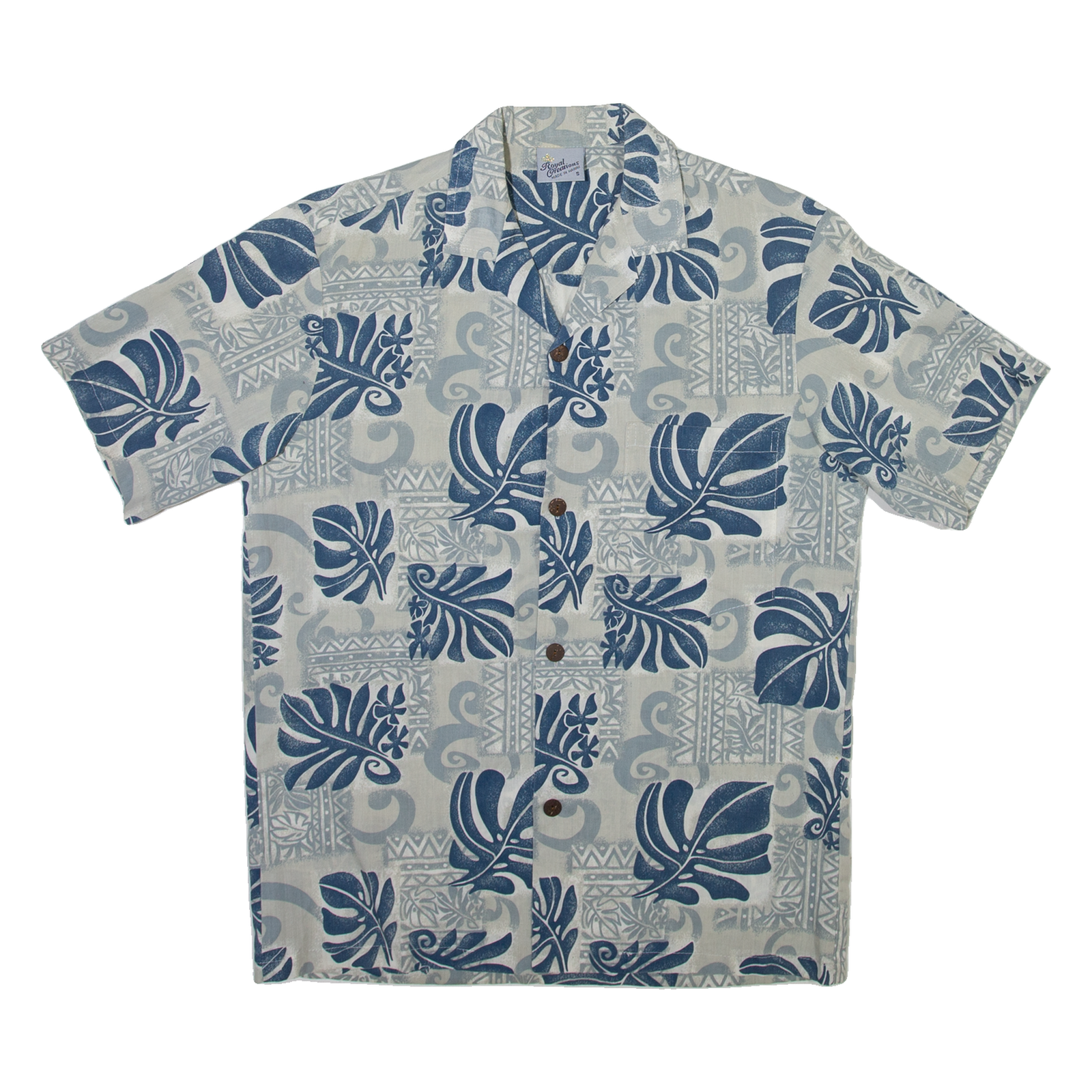 ROYAL CREATIONS Mens Hawaiian Shirt Grey Floral S Refurbished - N/A refurbished available on Cerqular