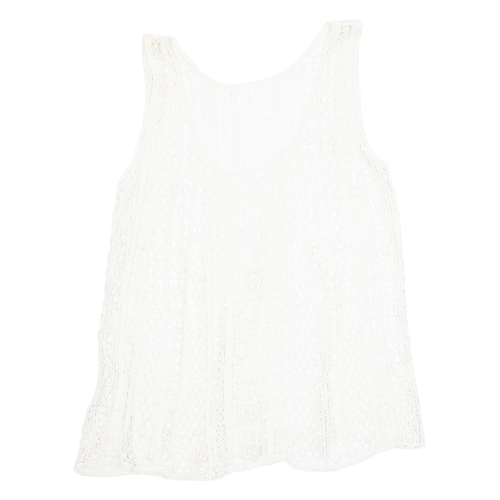 Crochet Womens Blouse Cream Sleeveless XL Refurbished - N/A refurbished available on Cerqular