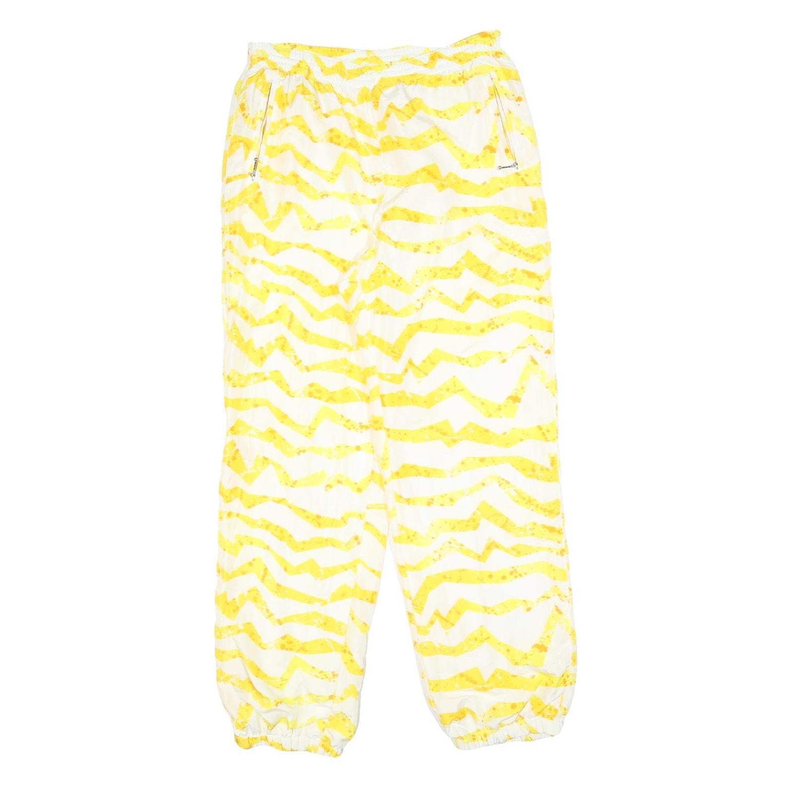 Womens Joggers Yellow & White M W30 L30 Casual Relaxed Fit Patterned Polyester Refurbished - N/A refurbished available on Cerqular