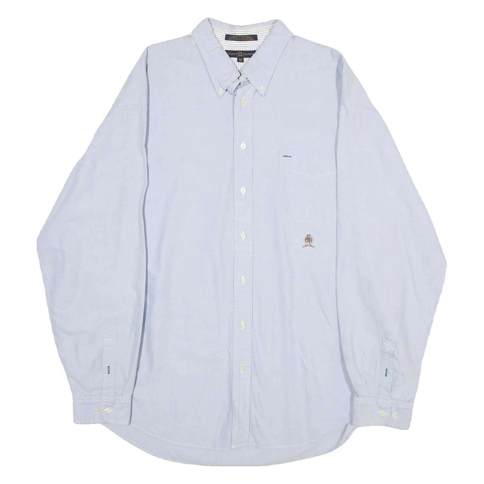TOMMY HILFIGER Mens Blue Oxford Shirt 2XL Button-Down Collar Long Sleeve Classic Refurbished - N/A refurbished available on Cerqular