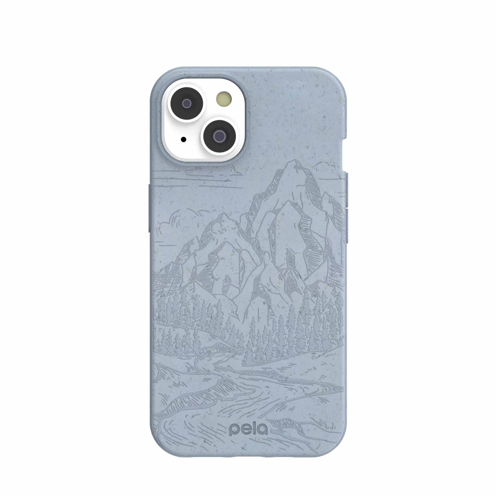 Powder Blue Rockies iPhone 14/16e Case Refurbished - Pela Case refurbished available on Cerqular