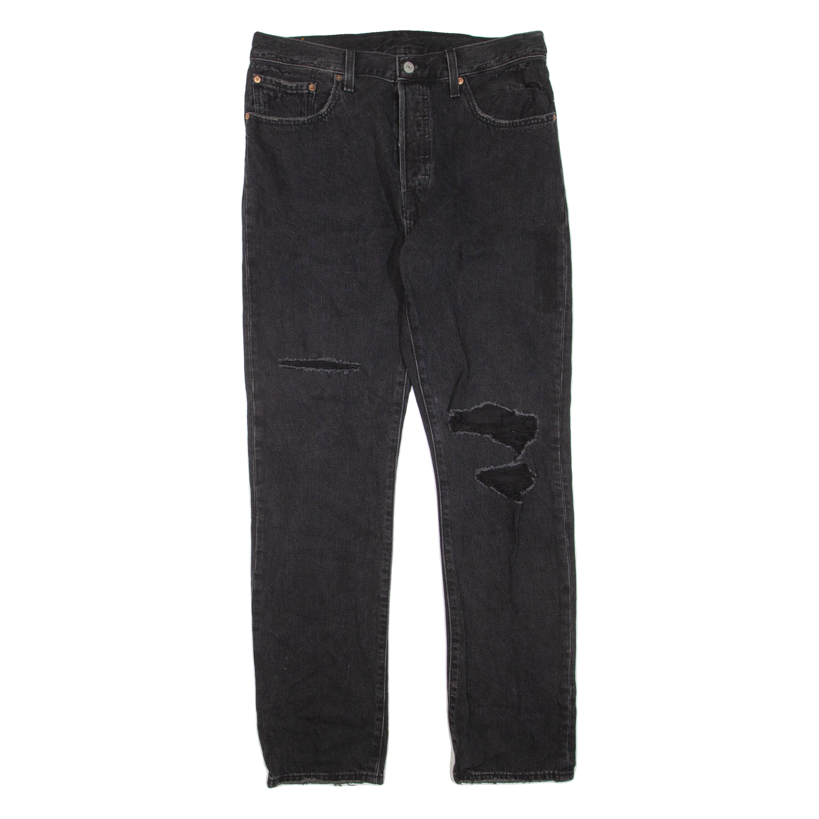 LEVI'S 501 Jeans Distressed Womens Black Regular Straight W31 L32 Refurbished - N/A refurbished available on Cerqular