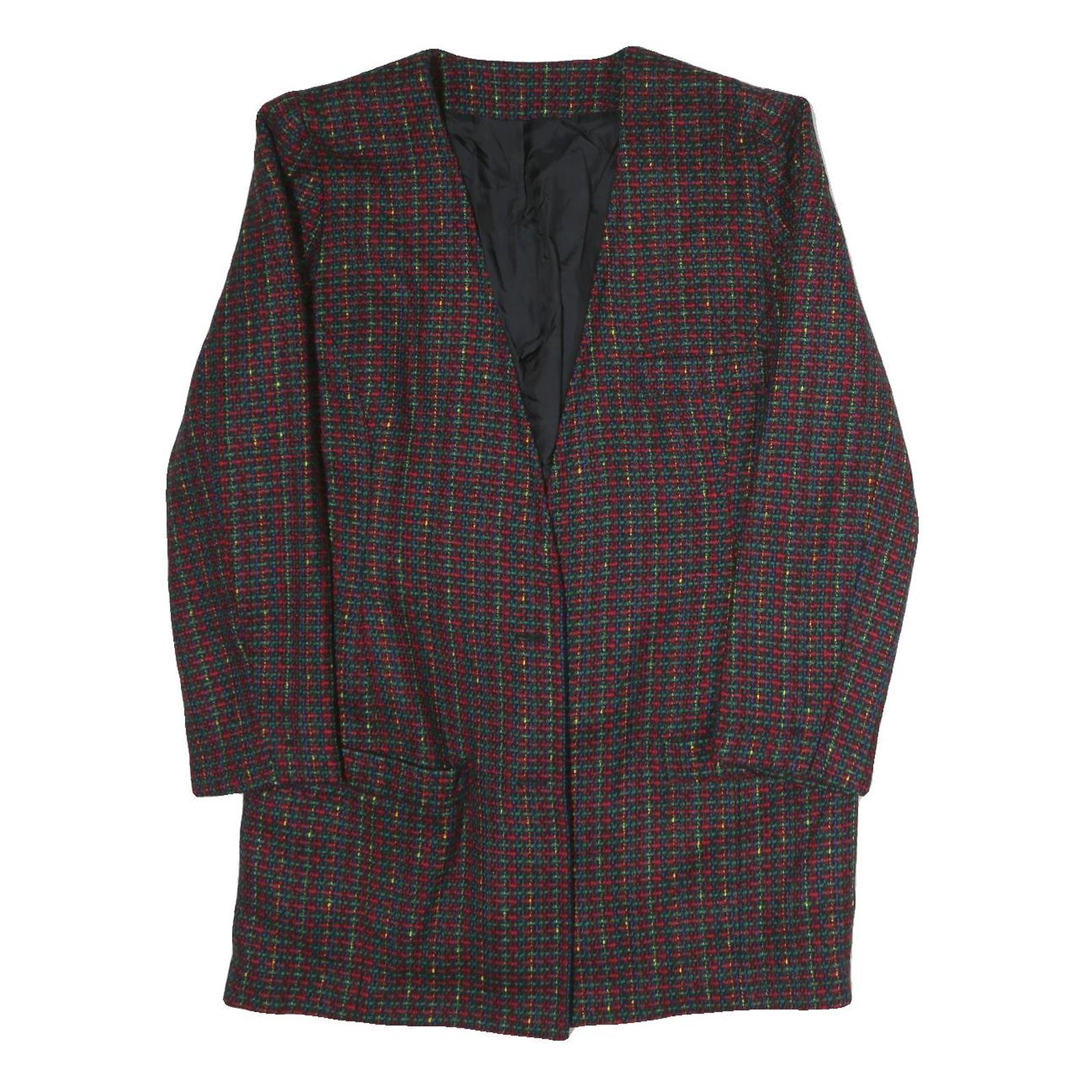 Womens Red & Green Plain Jacket L Polyester Classic Relaxed Fit Long Sleeve Refurbished - N/A refurbished available on Cerqular