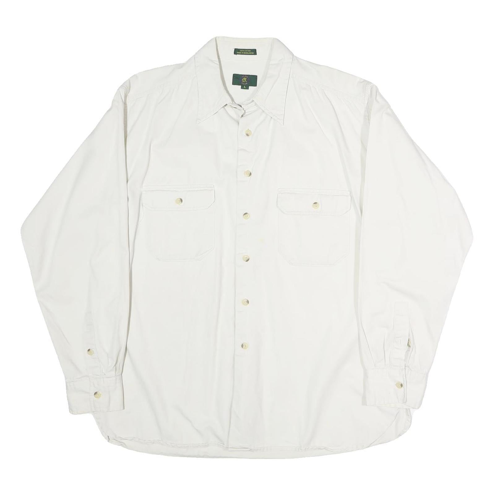 Buy CLUB ROOM Mens White Cotton Plain Shirt L Button Pocket Casual Long Sleeve Refurbished - $16.89 CLUB ROOM Mens White Cotton Plain Shirt L Button Pocket Casual Long Sleeve Refurbished - N/A refurbished available on Cerqular