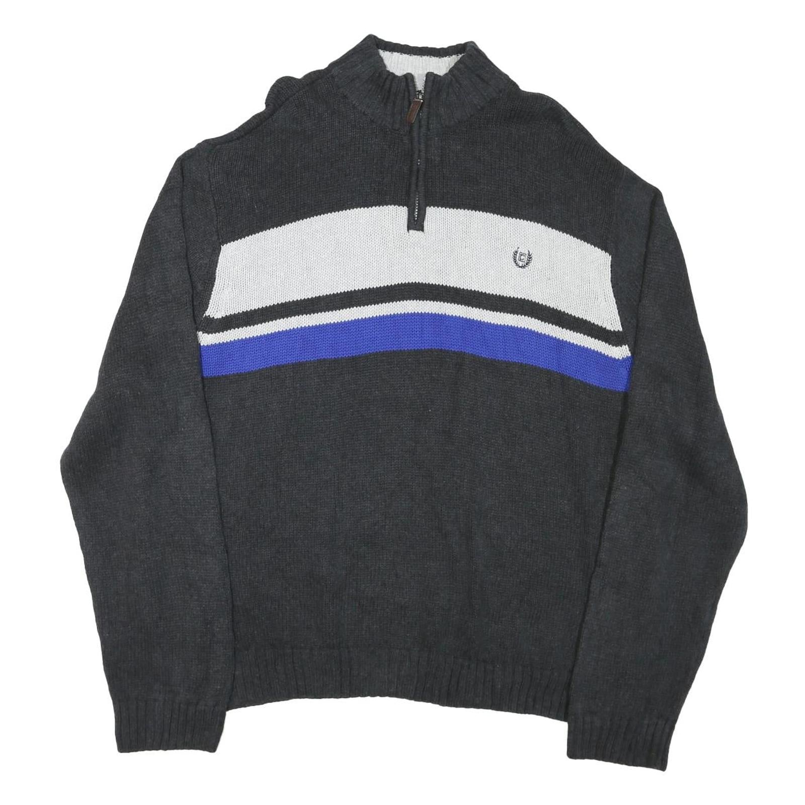 CHAPS Mens Black White & Blue Patterned Pullover Jumper Crew Neck Basic Knit 3XL Refurbished - N/A refurbished available on Cerqular