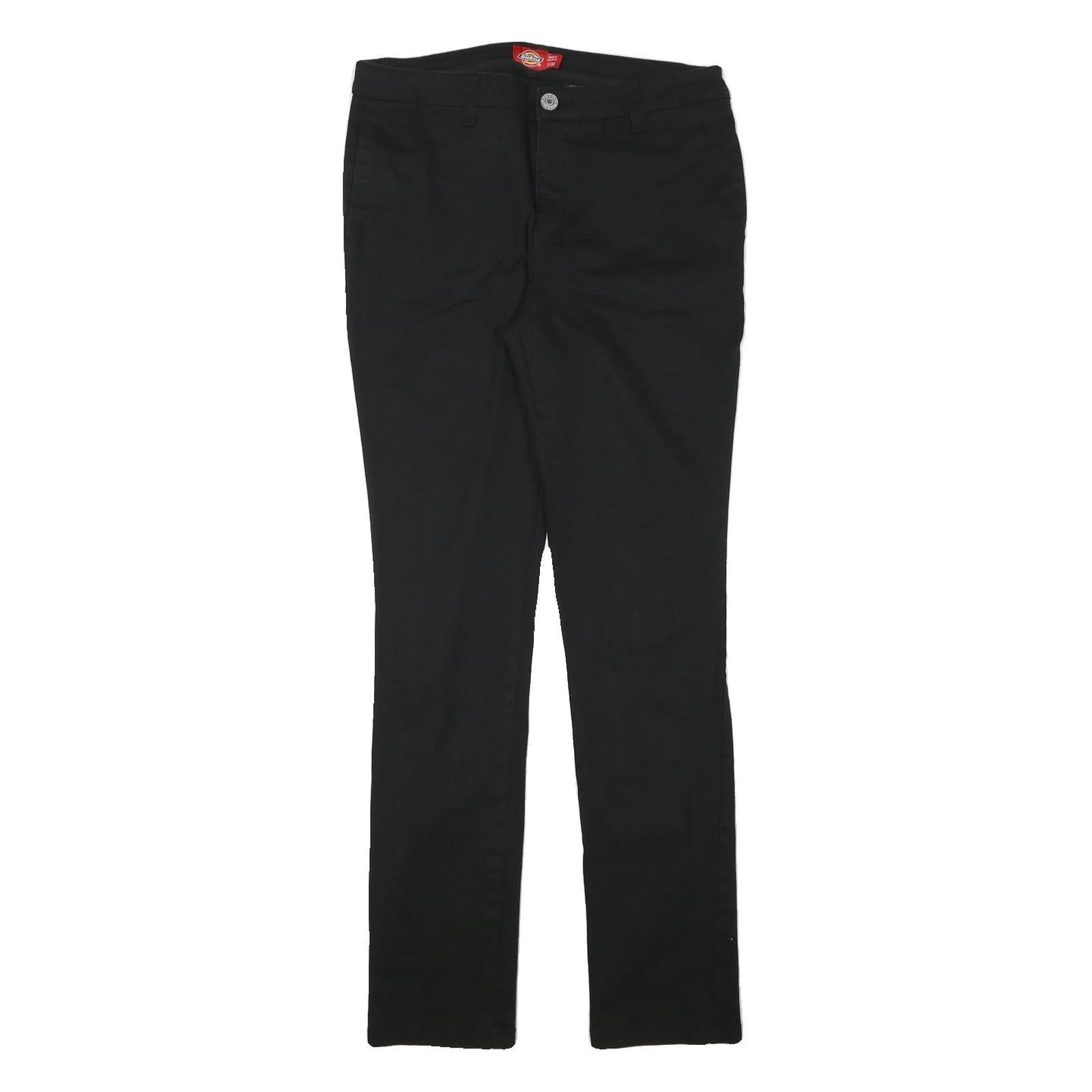 DICKIES Womens Black Slim Cotton Blend Trousers W30 L31 Zip Classic Fit Refurbished - N/A refurbished available on Cerqular