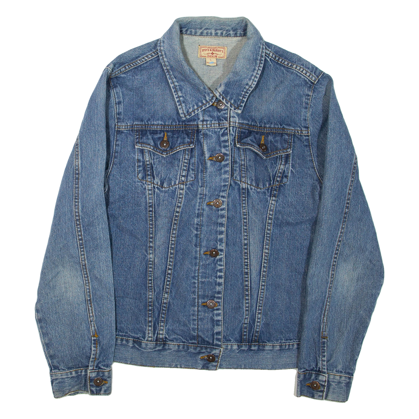 STEVE & BARRY'S DENIM Mens Denim Jacket Blue M Refurbished - N/A refurbished available on Cerqular