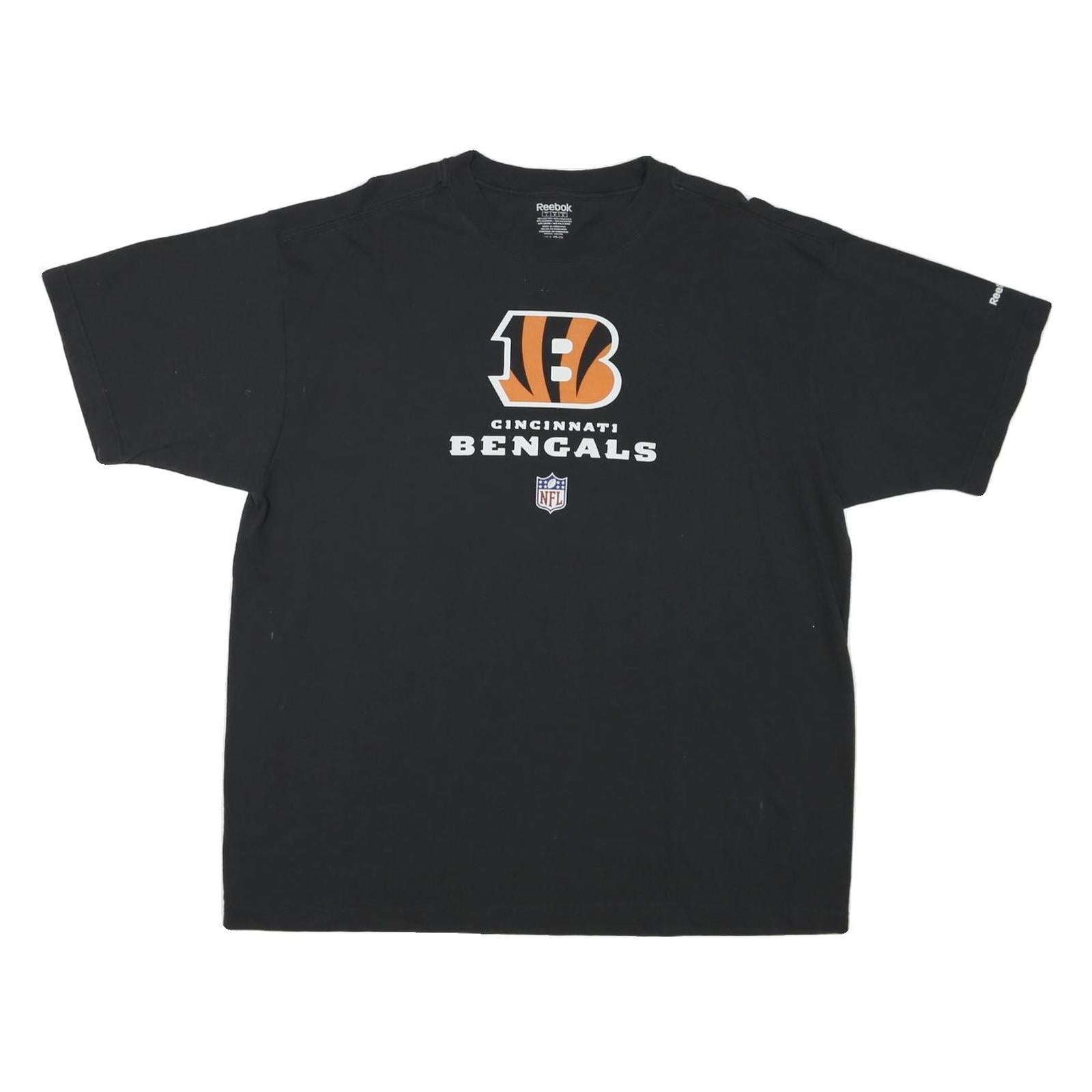 REEBOK Mens Black Cincinnati Bengals Graphic T-Shirt L Short Sleeve Crew Neck Refurbished - N/A refurbished available on Cerqular
