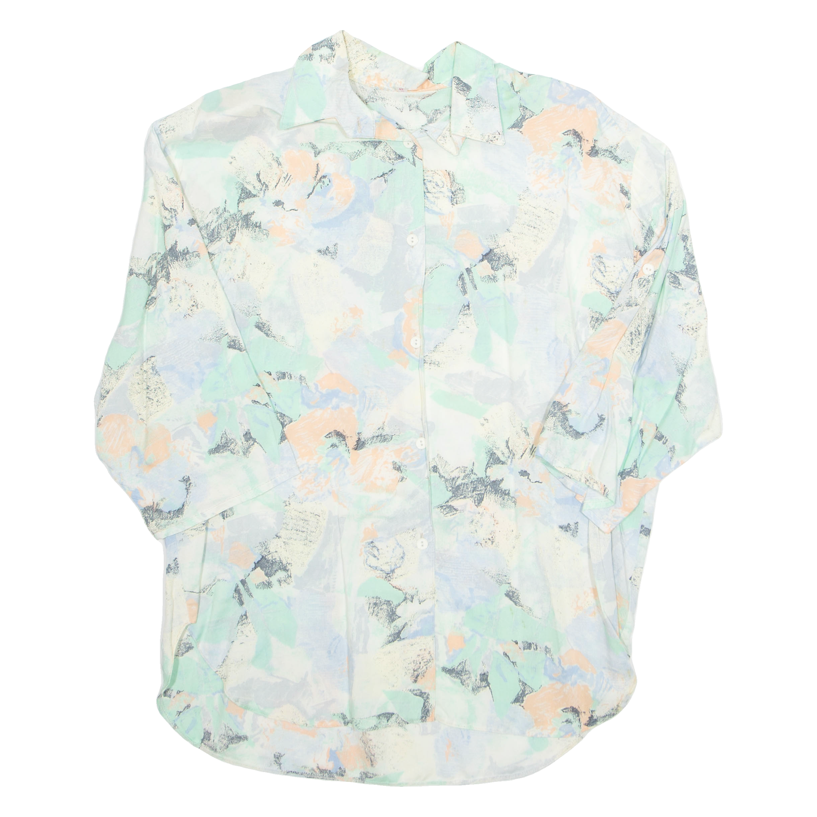 Womens Printed Blouse Blue 3/4 Sleeve Crazy Pattern XL Refurbished - N/A refurbished available on Cerqular