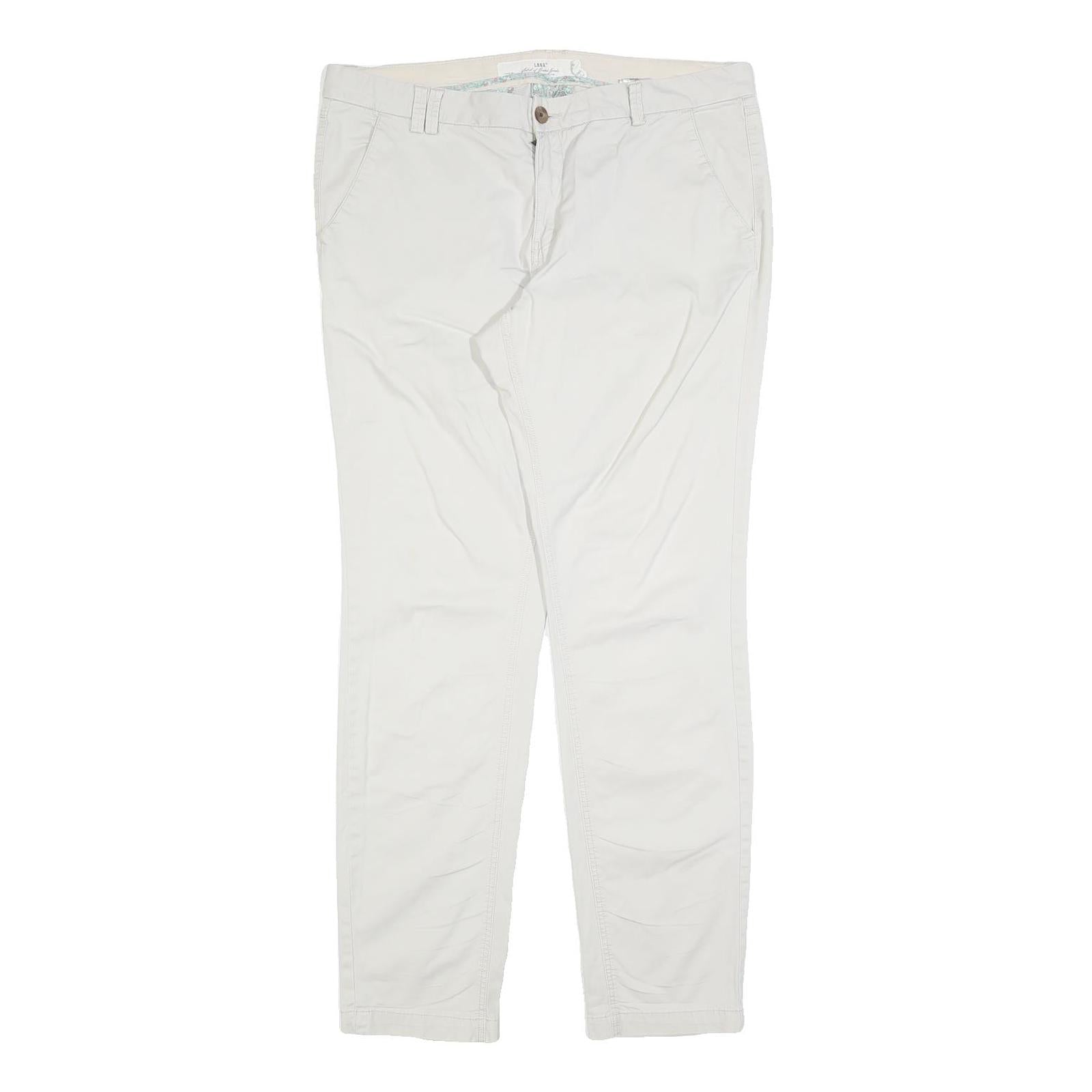 H&M Womens Cotton Blend White Slim Tapered Trousers W34 L32 Casual Smartwear Refurbished - N/A refurbished available on Cerqular