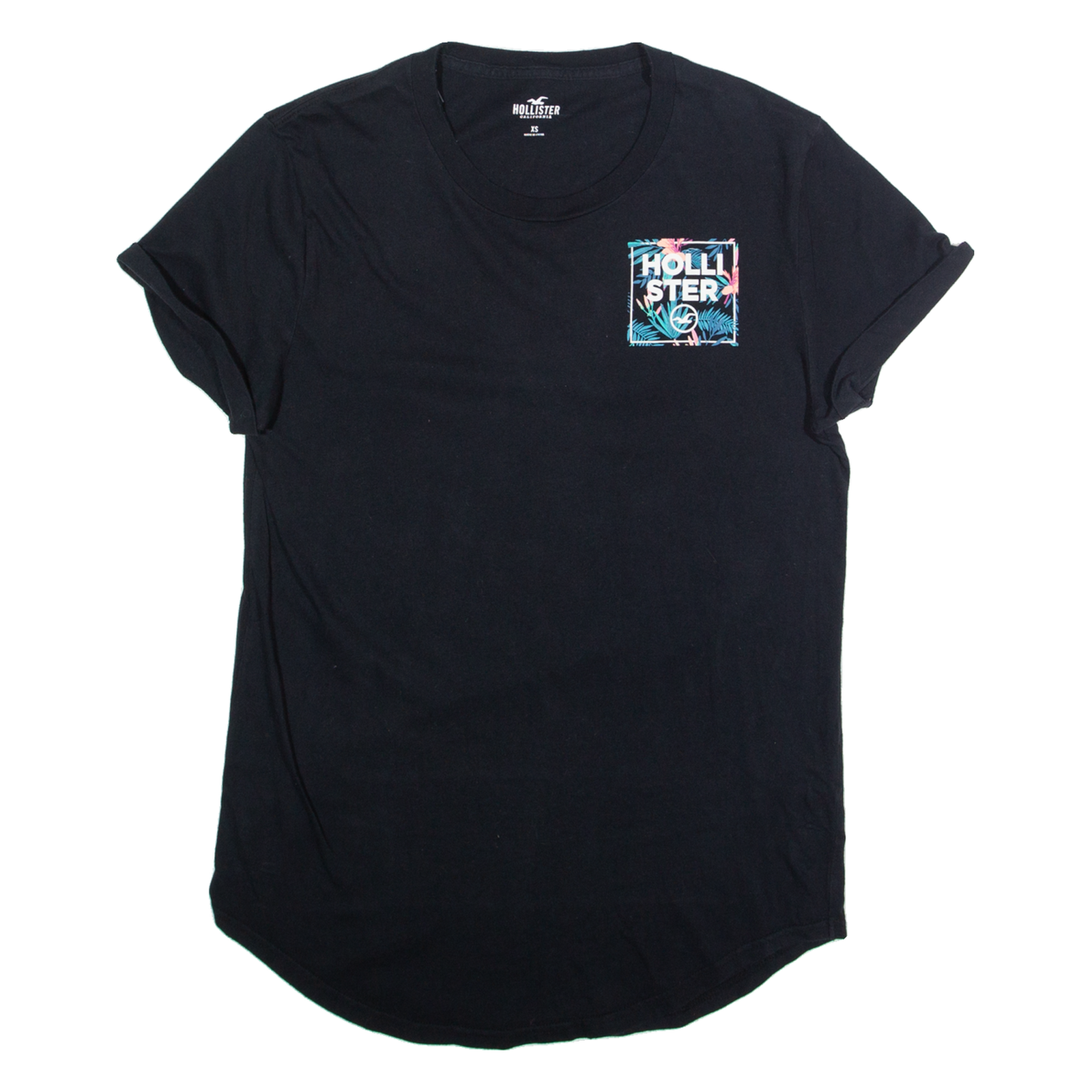 HOLLISTER Womens T-Shirt Black USA XS Refurbished - N/A refurbished available on Cerqular