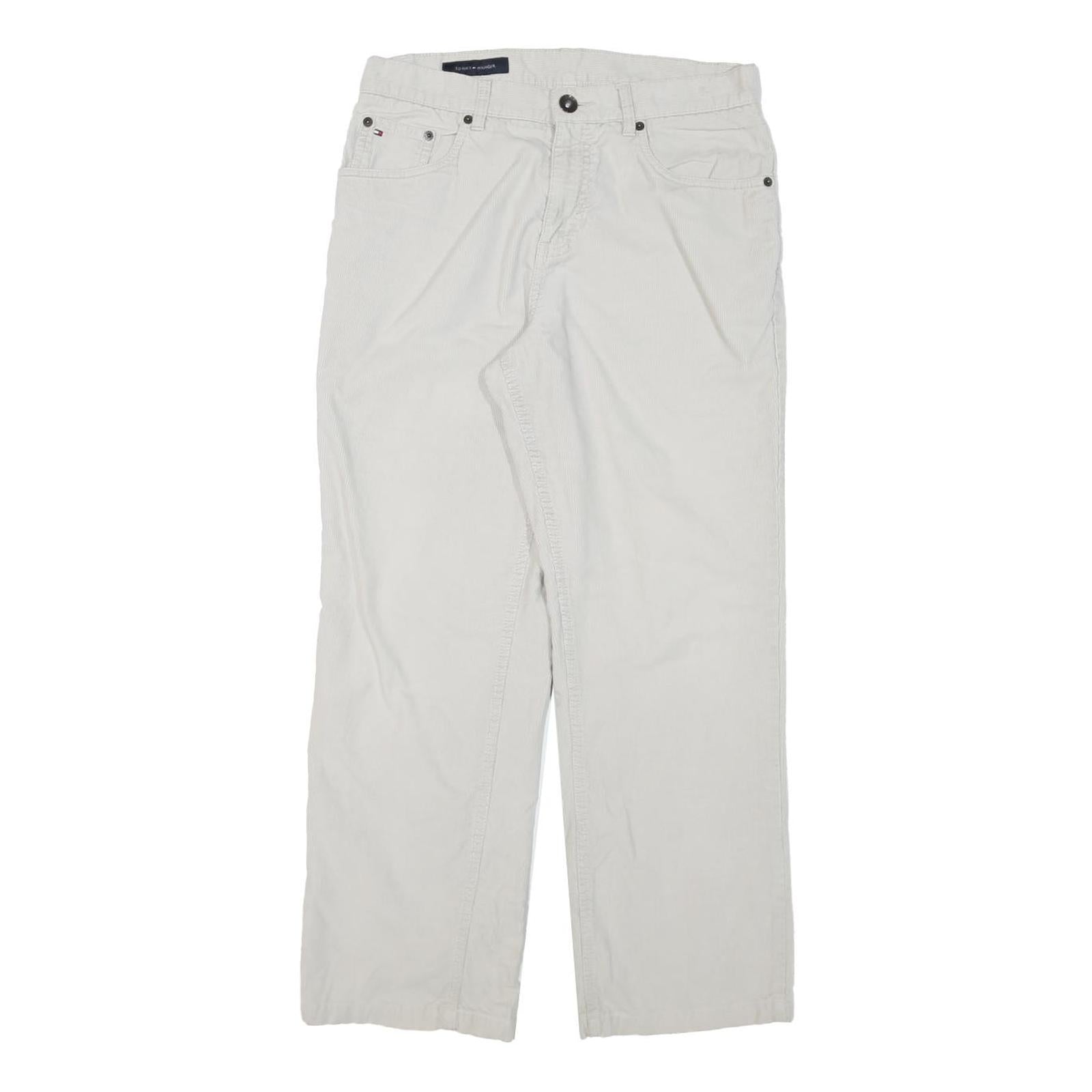 TOMMY HILFIGER Mens Cotton Blend White Regular Fit Straight Trousers W30 L27 Refurbished - N/A refurbished available on Cerqular