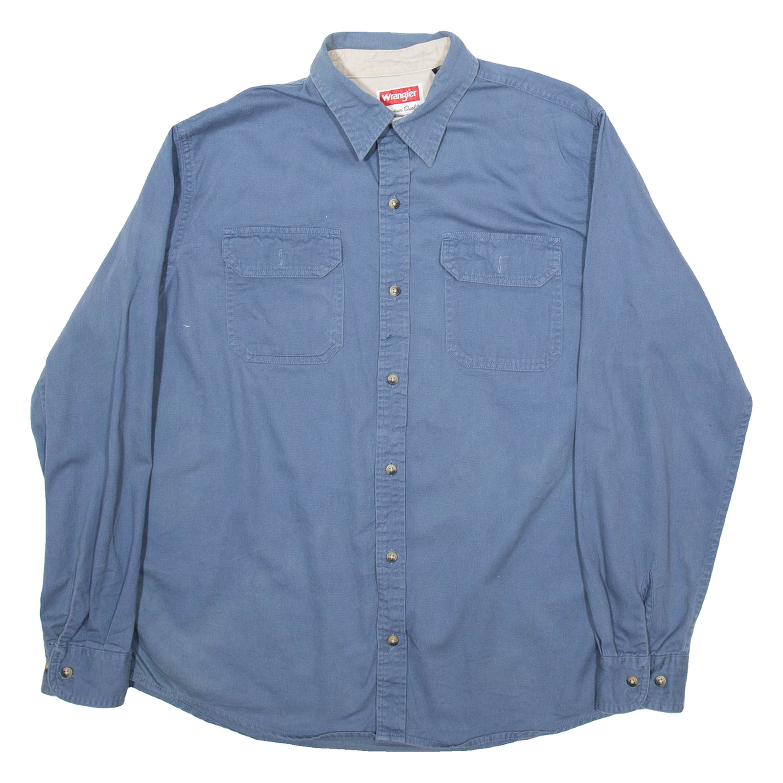 WRANGLER Mens Plain Shirt Blue Long Sleeve M Refurbished - N/A refurbished available on Cerqular
