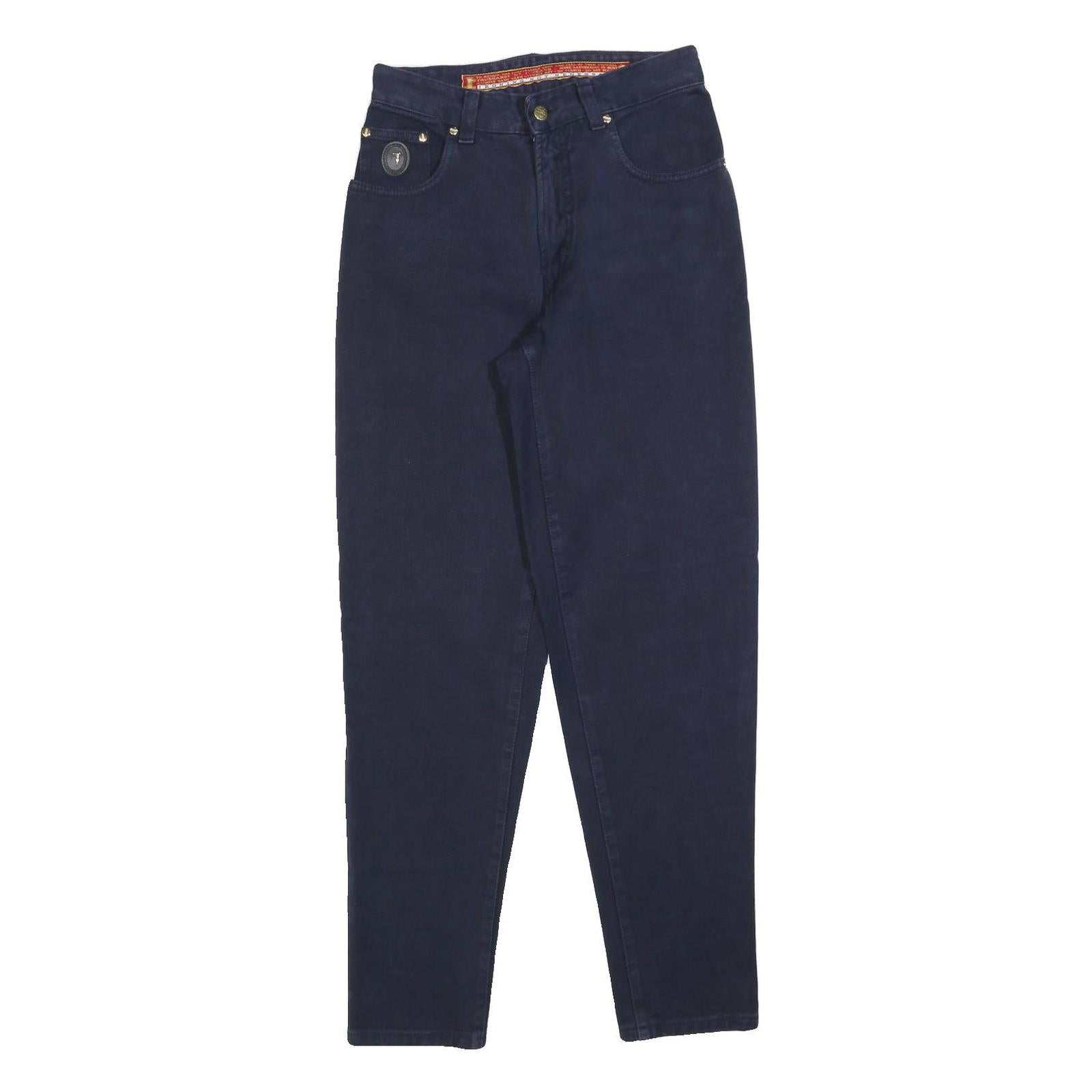 TRUSSARDI Womens Regular Blue Jeans Denim W26 L32 Embroidered Logo Zip Closure Refurbished - N/A refurbished available on Cerqular