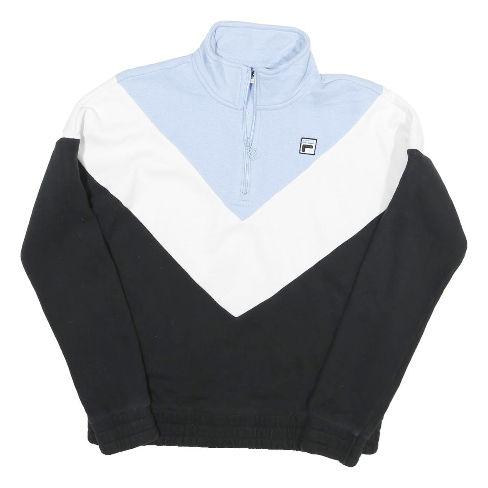 FILA Mens Blue & White & Black Quarter Zip Sweatshirt S Cotton Blend Sports Refurbished - N/A refurbished available on Cerqular