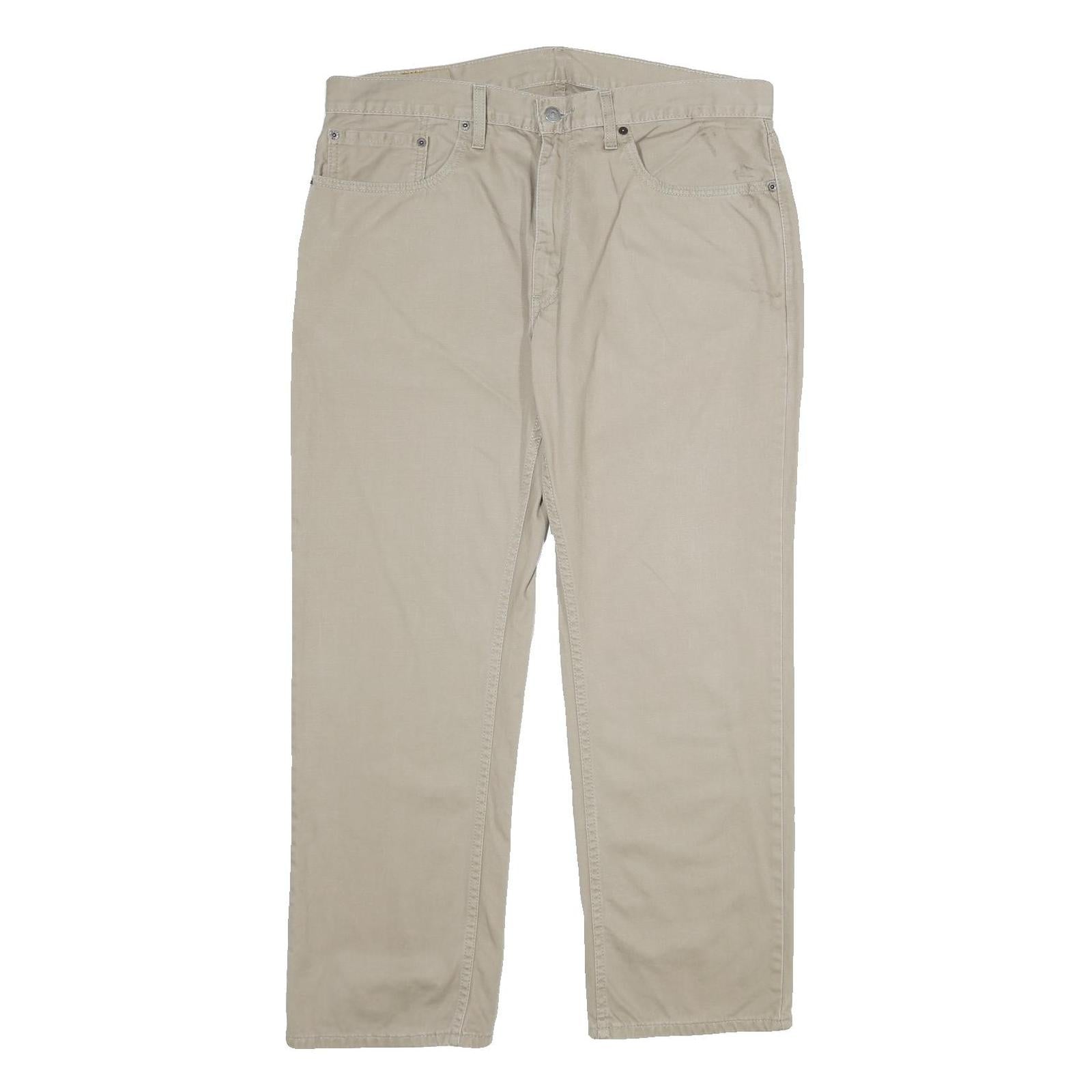 LEVI'S Mens Cotton Beige Loose Straight Trousers W36 L30 Casual Zip Closure Refurbished - N/A refurbished available on Cerqular
