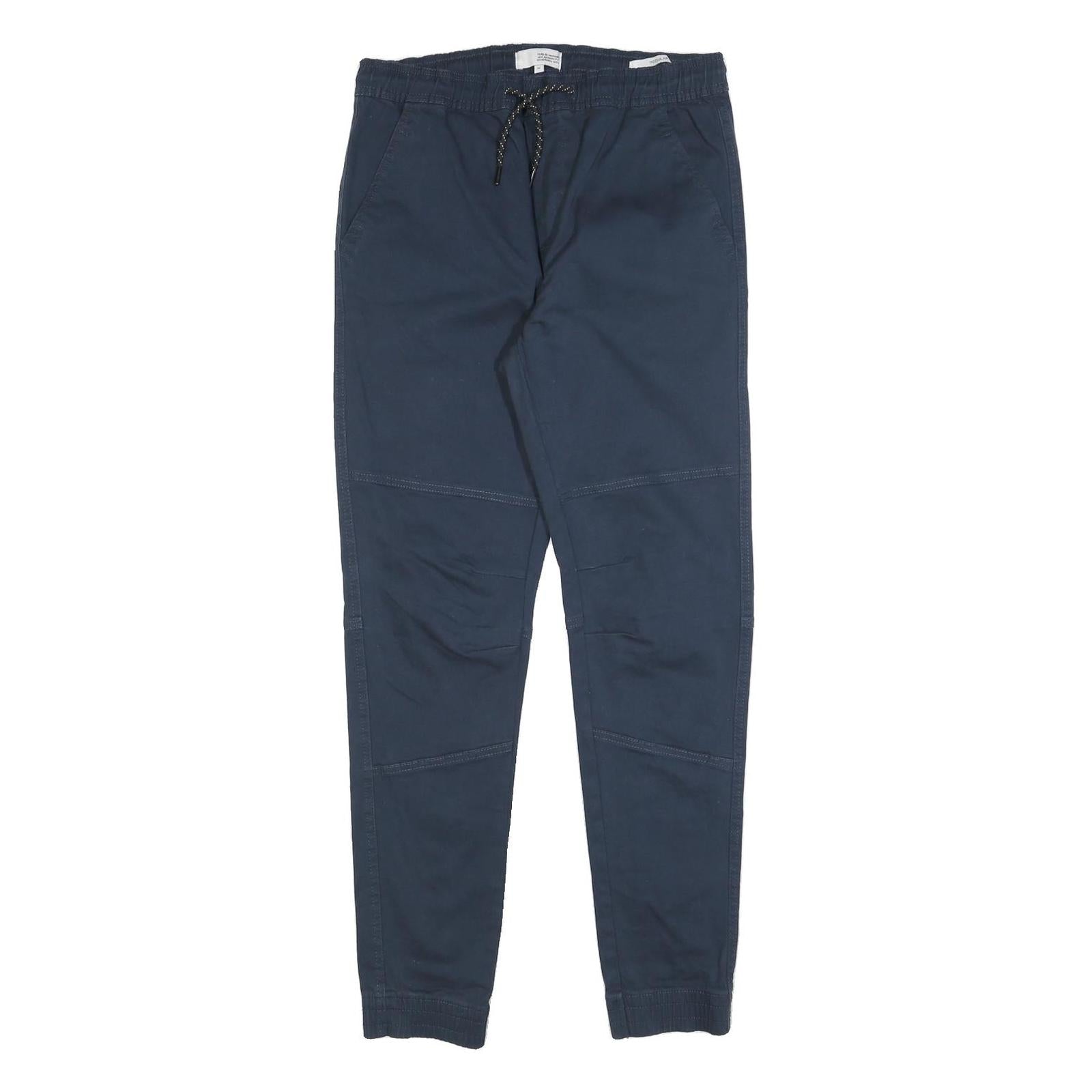 ISOLD Mens Slim Navy Blue Drawstring Cotton Blend Trousers W30 L30 Casual Refurbished - N/A refurbished available on Cerqular