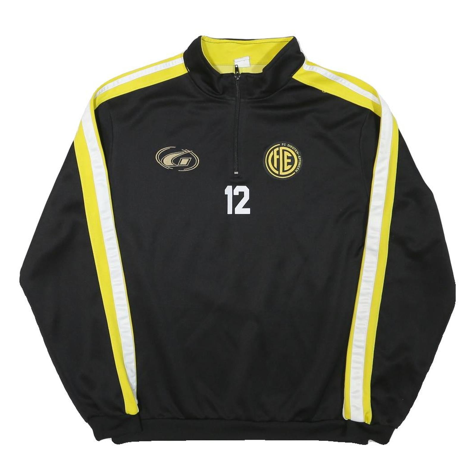 GEMS Mens Black & Yellow Half Zip Sweatshirt M Salatsauce Hirschen Graphic Print Refurbished - N/A refurbished available on Cerqular