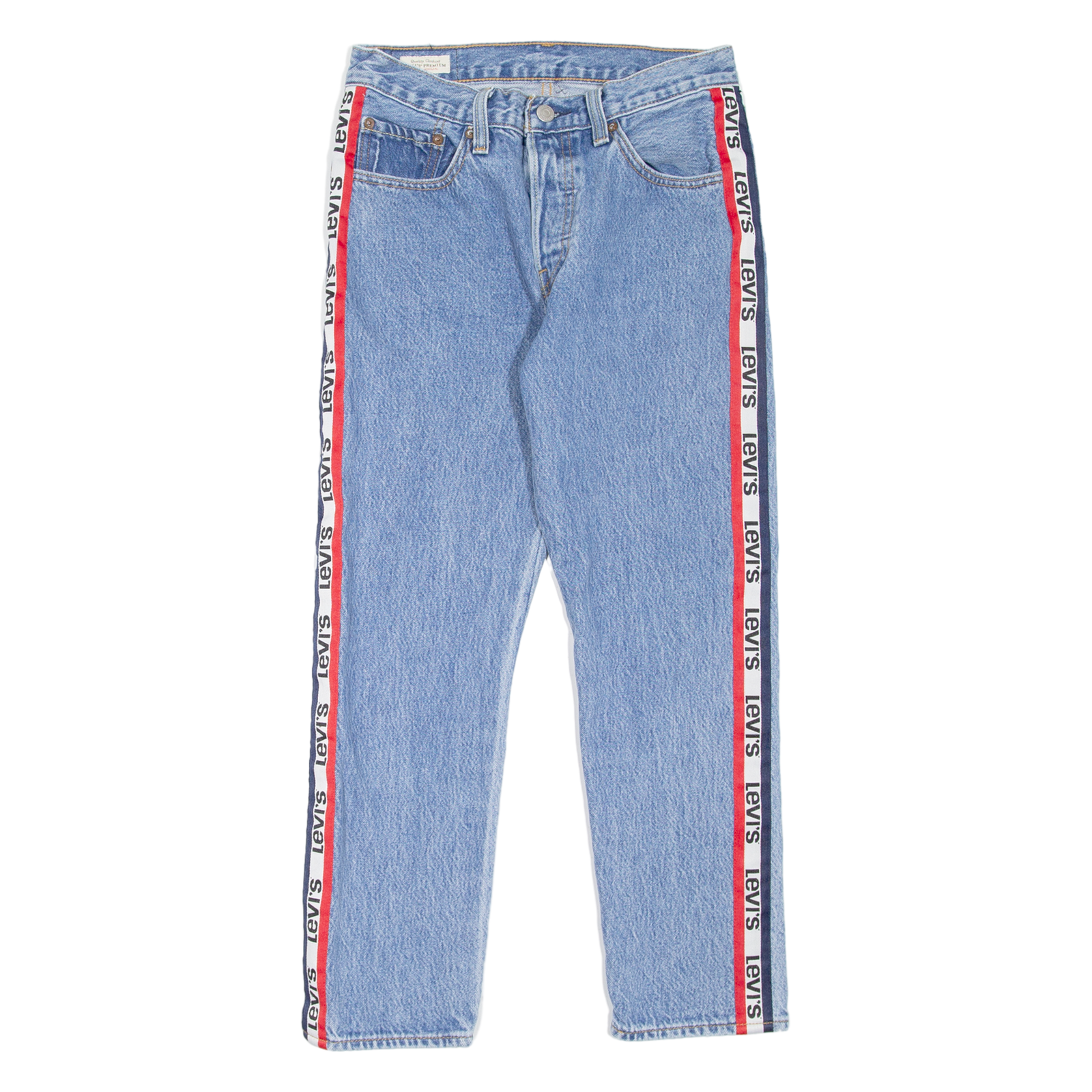 LEVI'S 501 BIG E Jeans Spell Out Womens Blue Regular Straight W26 L25 Refurbished - N/A refurbished available on Cerqular