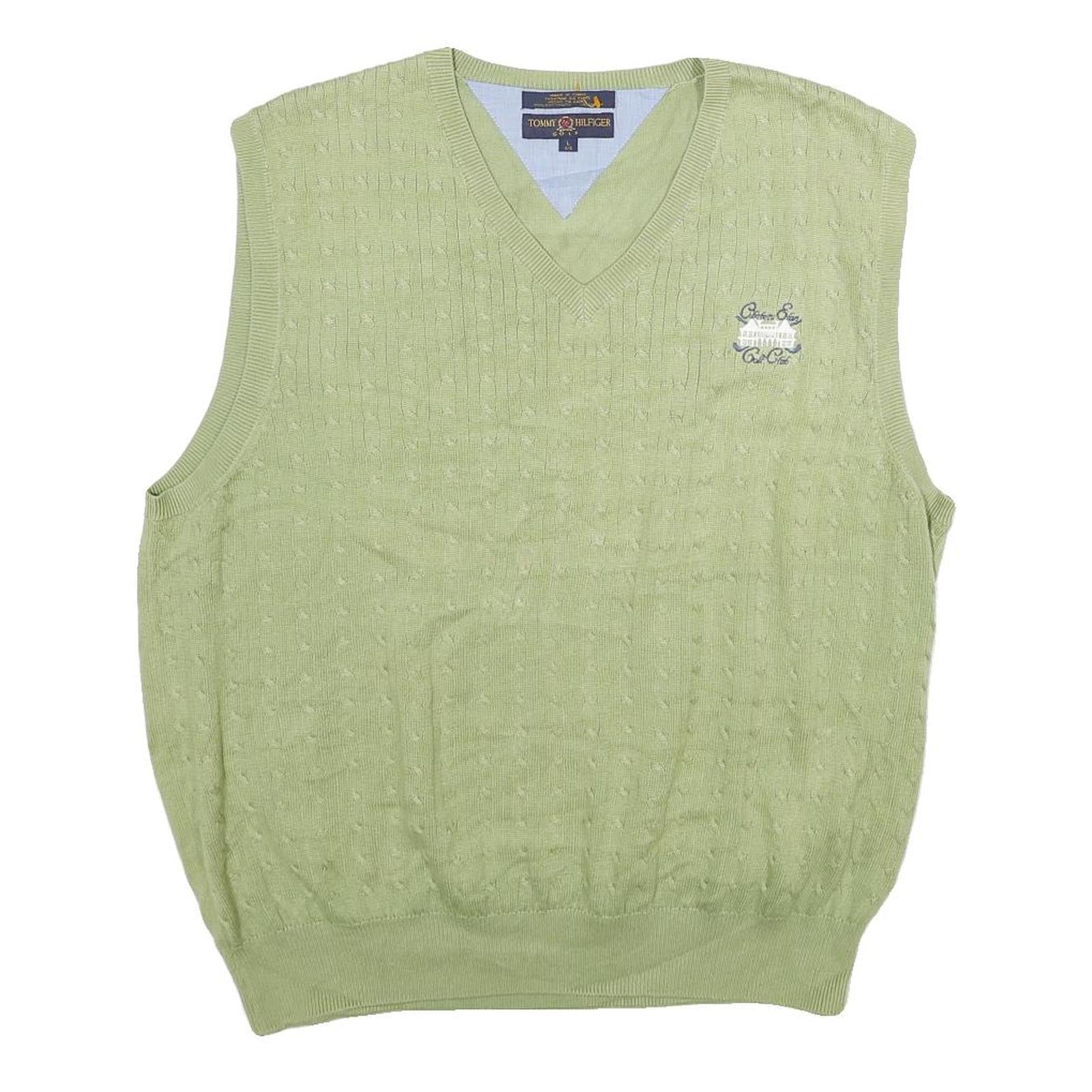 Buy TOMMY HILFIGER Mens Green Cable Knit Cotton Sleeveless V-Neck Jumper L Sweater Refurbished - $45.49 TOMMY HILFIGER Mens Green Cable Knit Cotton Sleeveless V-Neck Jumper L Sweater Refurbished - N/A refurbished available on Cerqular
