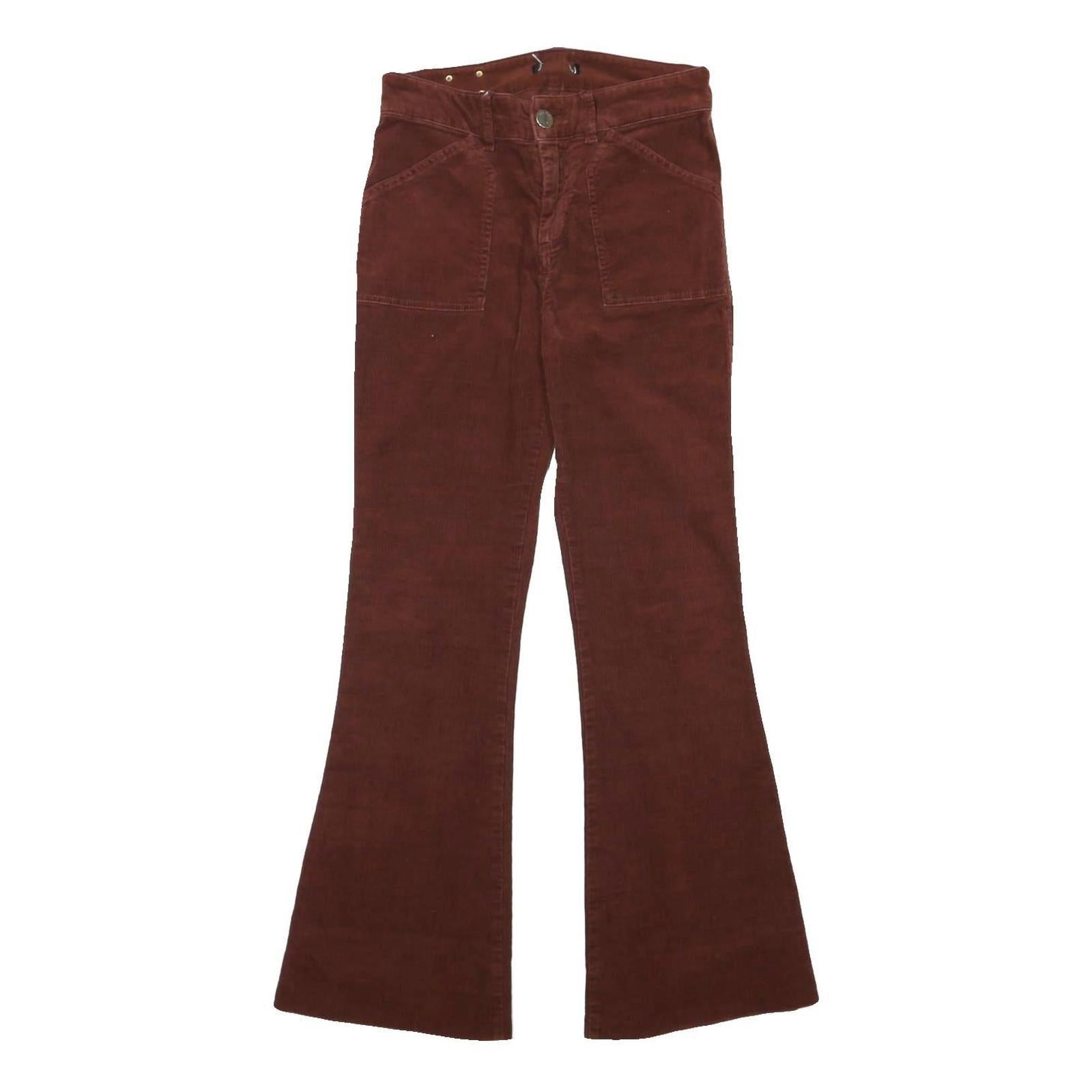 MAX&CO Womens Cotton Blend Brown Regular Flared Trousers W27 L28 Refurbished - N/A refurbished available on Cerqular