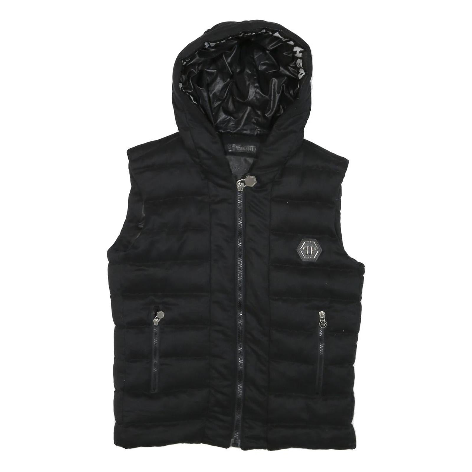 Buy PHILIPP PLEIN Mens Black Hooded Zip-Up Sleeveless Polyester Jacket M Refurbished - $284.69 PHILIPP PLEIN Mens Black Hooded Zip-Up Sleeveless Polyester Jacket M Refurbished - N/A refurbished available on Cerqular