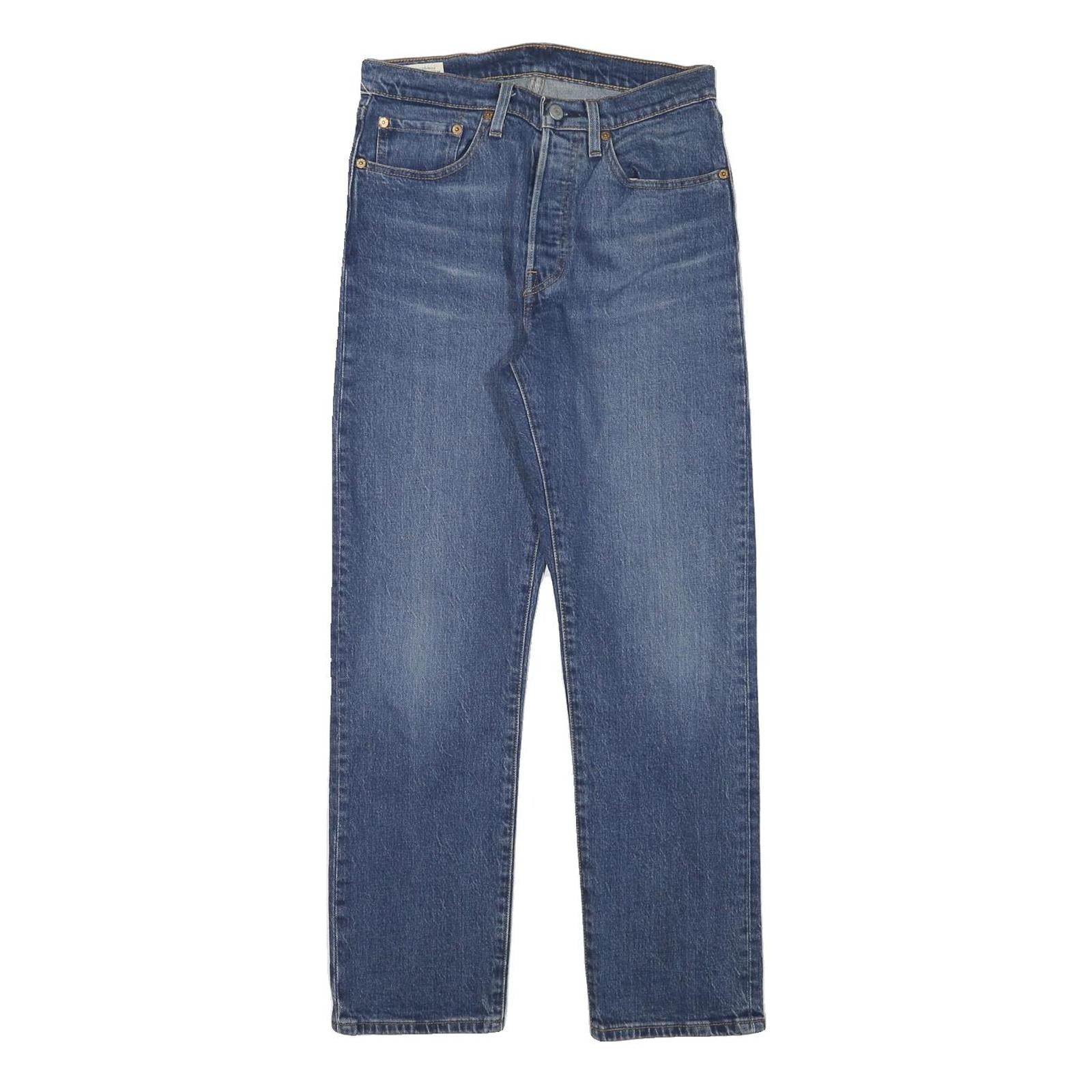 LEVI'S 501 Mens Jeans Blue Regular Straight Denim Medium W27 L27 Classic Button Refurbished - N/A refurbished available on Cerqular