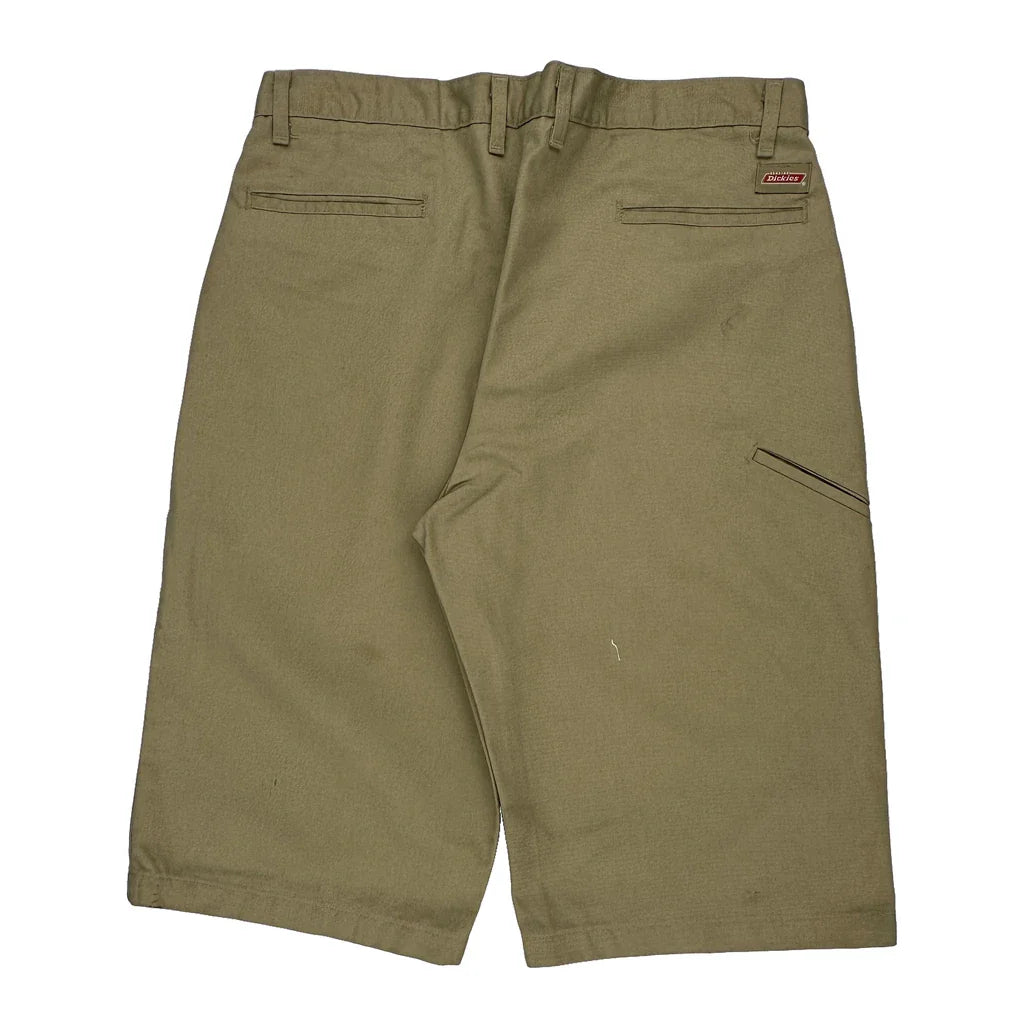 Dickies Chino Shorts - 34W 11L Khaki Cotton Blend Refurbished - Thrifted (note: this is a term often used to describe second- refurbished available on Cerqular