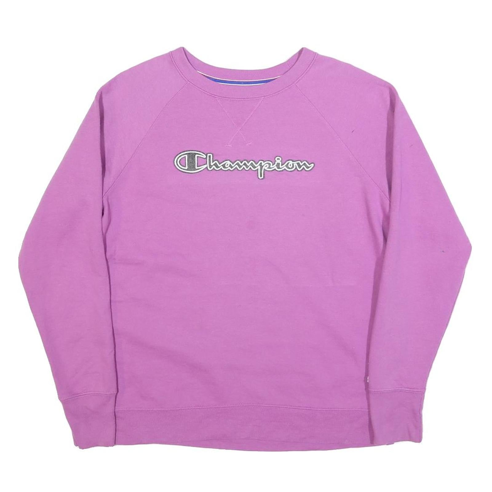 CHAMPION Womens Purple Crew Neck M Sweatshirt Cotton Blend Raglan Sleeve Casual Refurbished - N/A refurbished available on Cerqular