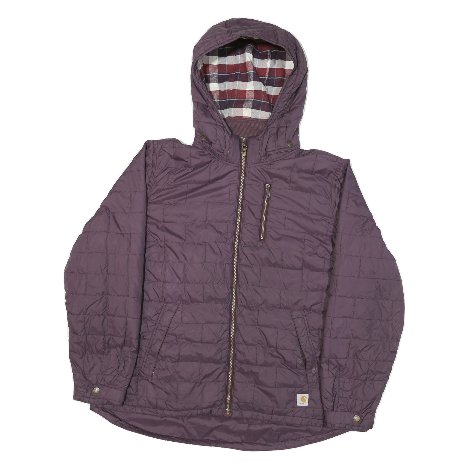 CARHARTT Mens Purple Quilted Jacket XL Polyester Blend Zip Hooded Casual Refurbished - N/A refurbished available on Cerqular