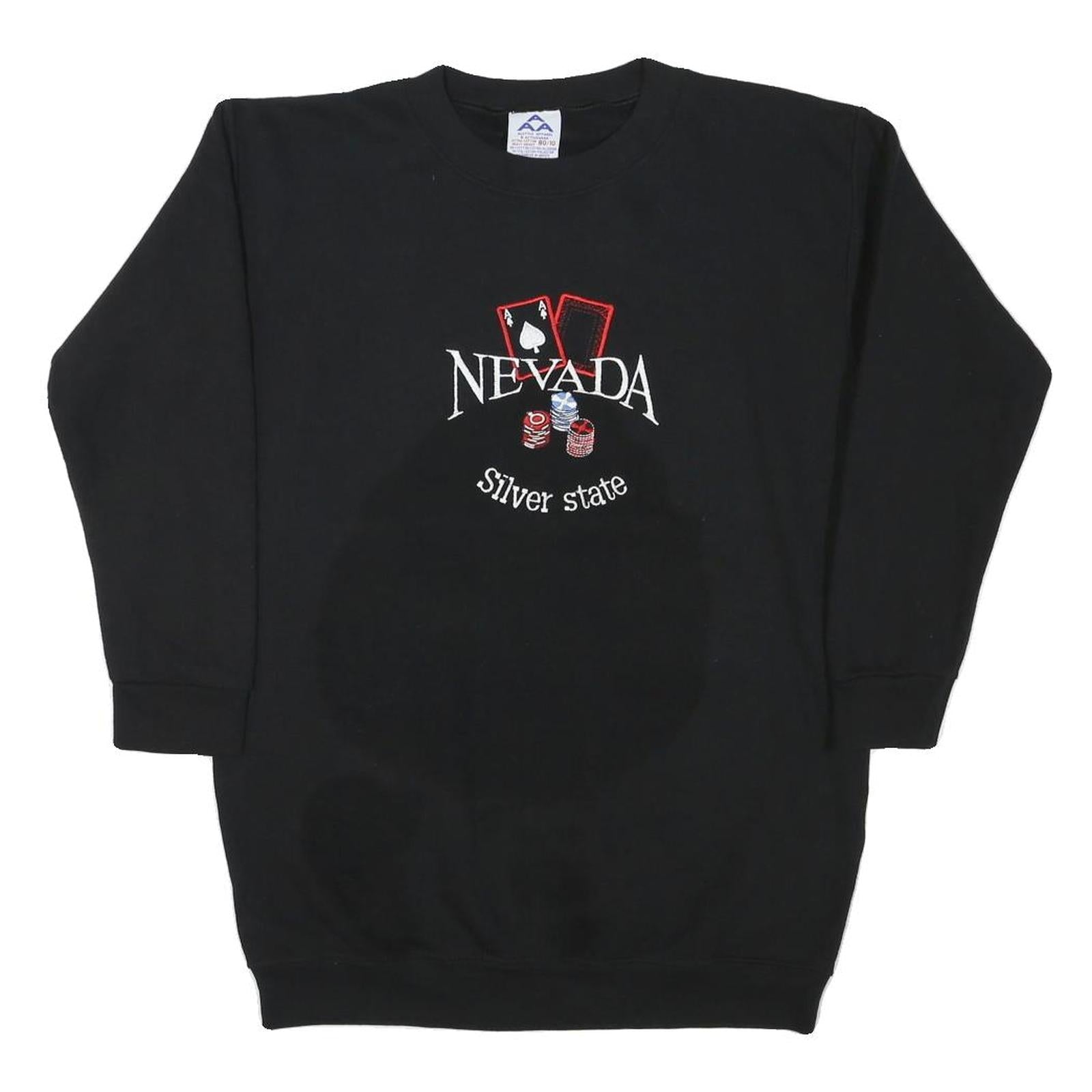 ALSTYLE APPAREL & ACTIVEWEAR Womens Black Nevada Silver State Crew Neck S Refurbished - N/A refurbished available on Cerqular