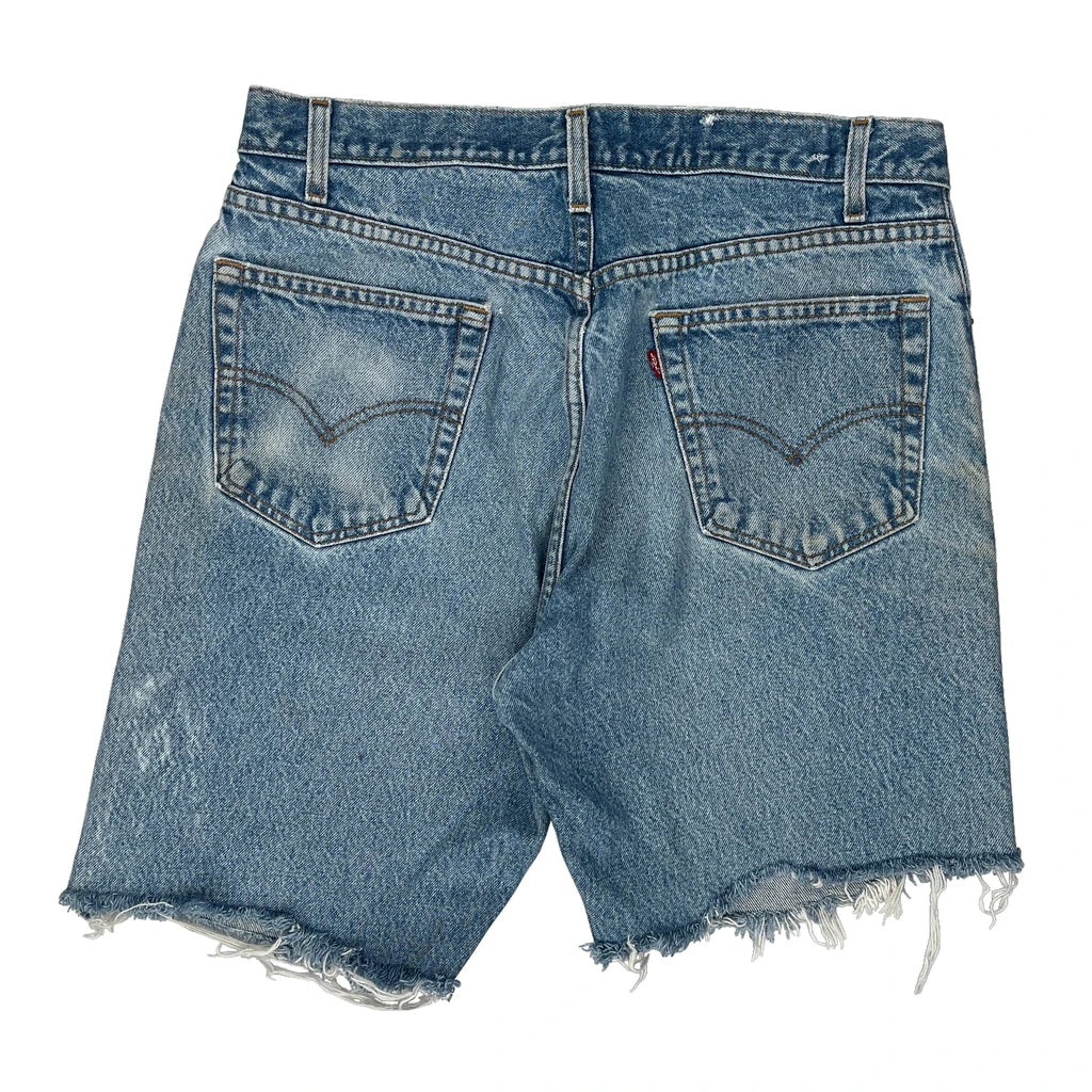 Levis Denim Shorts - 32W 9L Light Wash Cotton Refurbished - Thrifted (note: this is a term often used to describe second- refurbished available on Cerqular