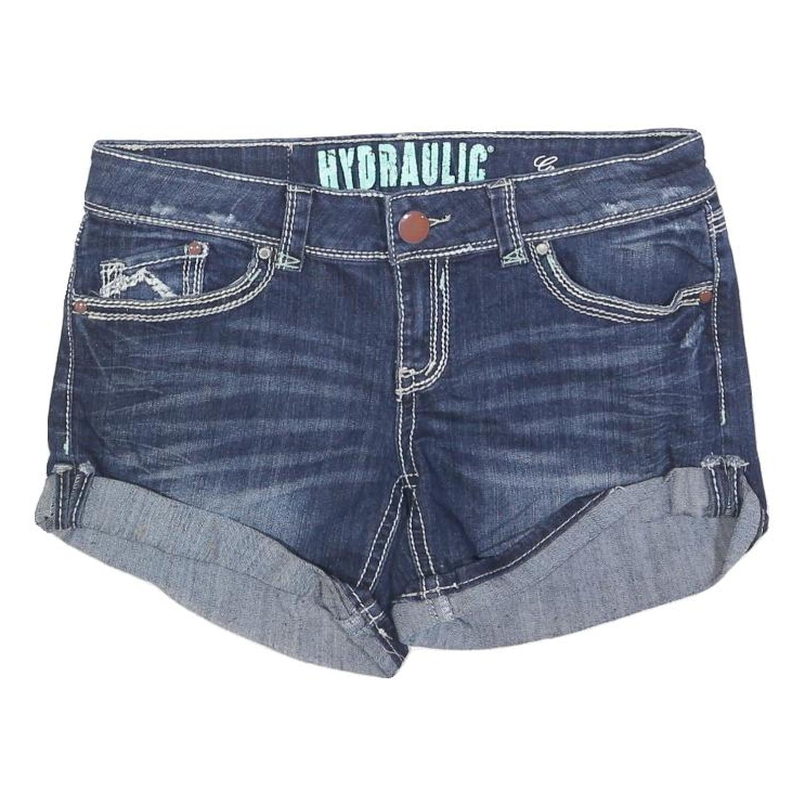 HYDRAULIC Womens Shorts Blue Denim Casual M W32 Cotton Blend Stylish Comfort Refurbished - N/A refurbished available on Cerqular