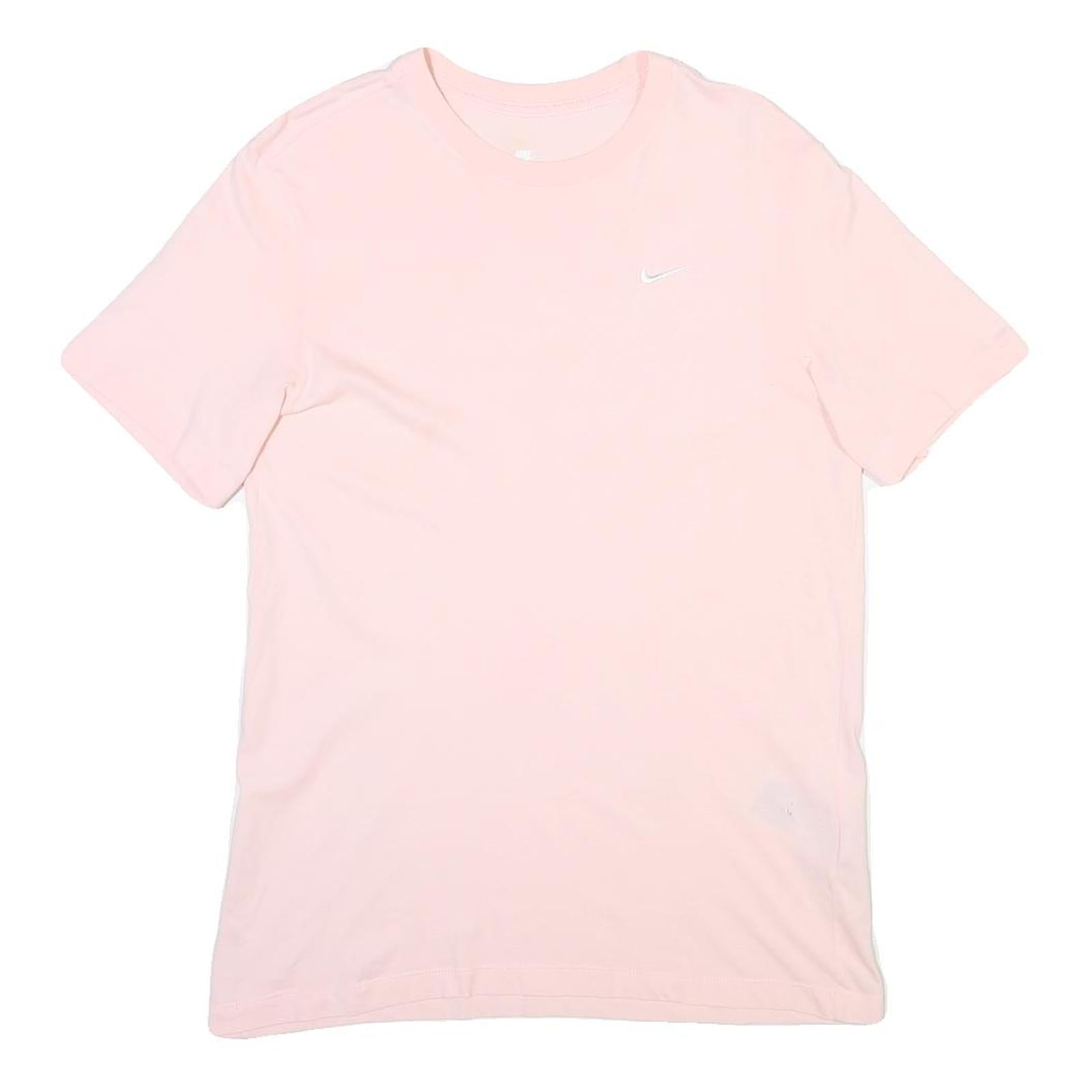 NIKE Mens Pink T-Shirt M Short Sleeve Crew Neck Swoosh Logo Casual Refurbished - N/A refurbished available on Cerqular