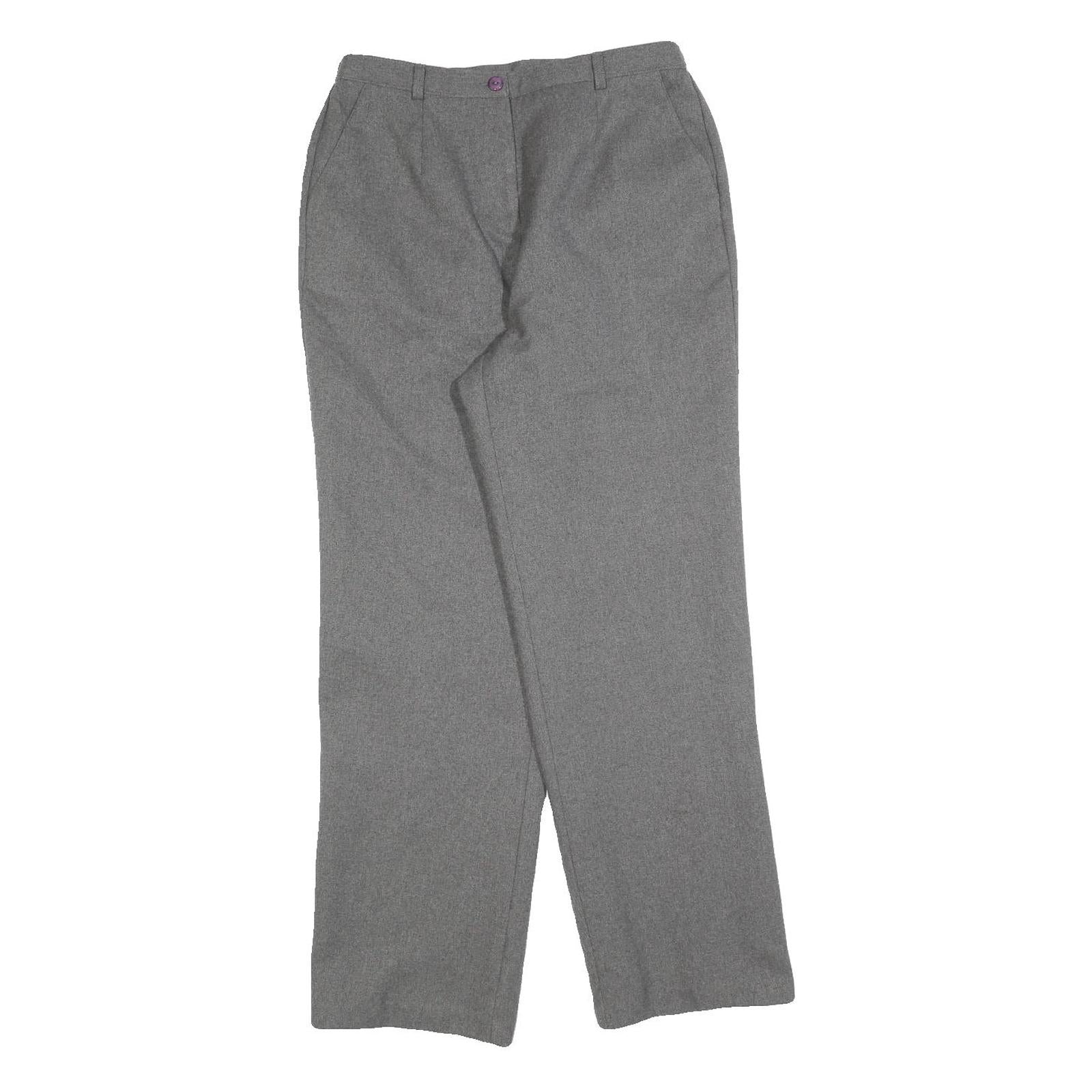 SAG HARBOR Womens Polyester Grey Regular Fit Straight Leg Trousers W28 L28 Refurbished - N/A refurbished available on Cerqular