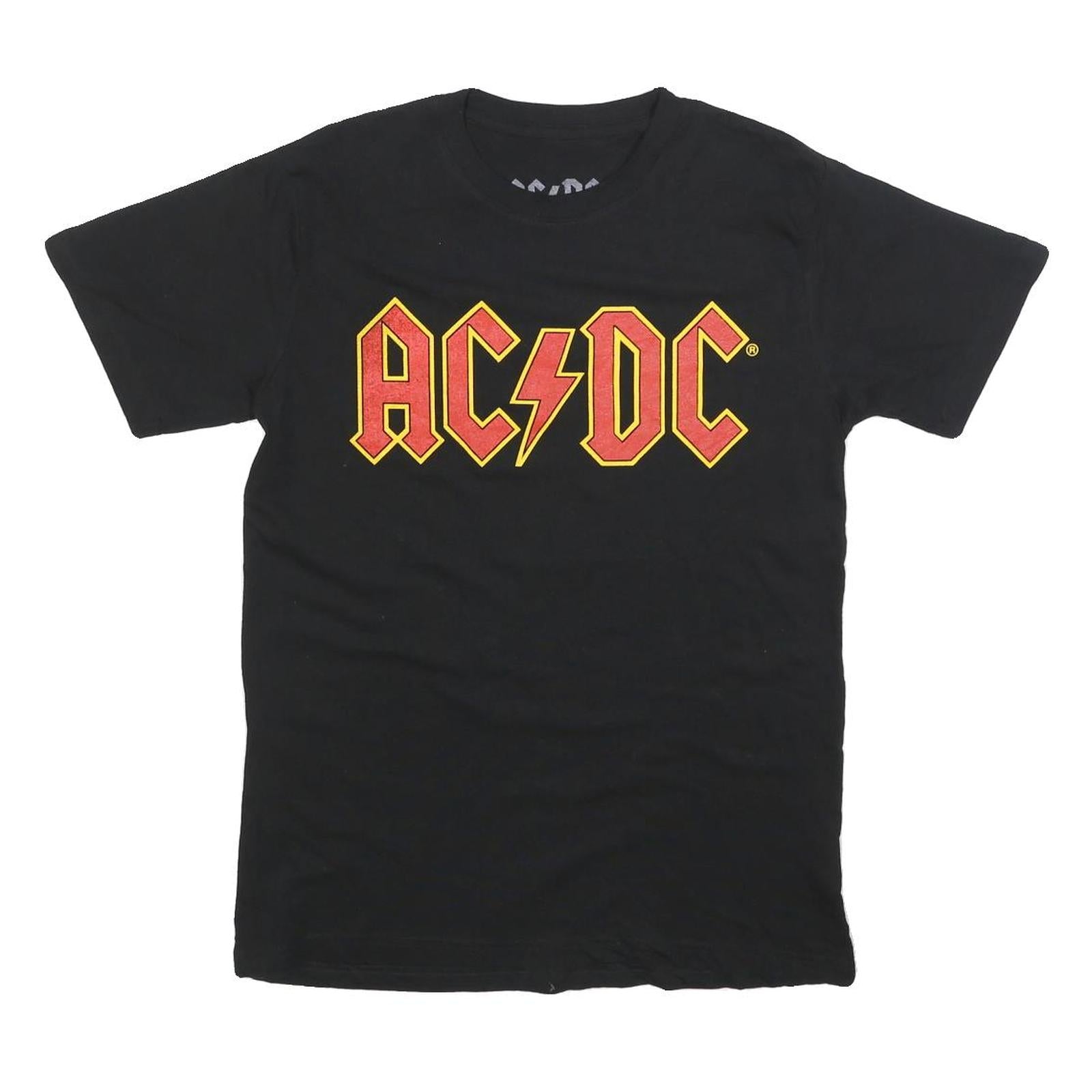 ACDC Womens Black Graphic T-Shirt M Short Sleeve Crew Neck Band Style Cotton Refurbished - N/A refurbished available on Cerqular