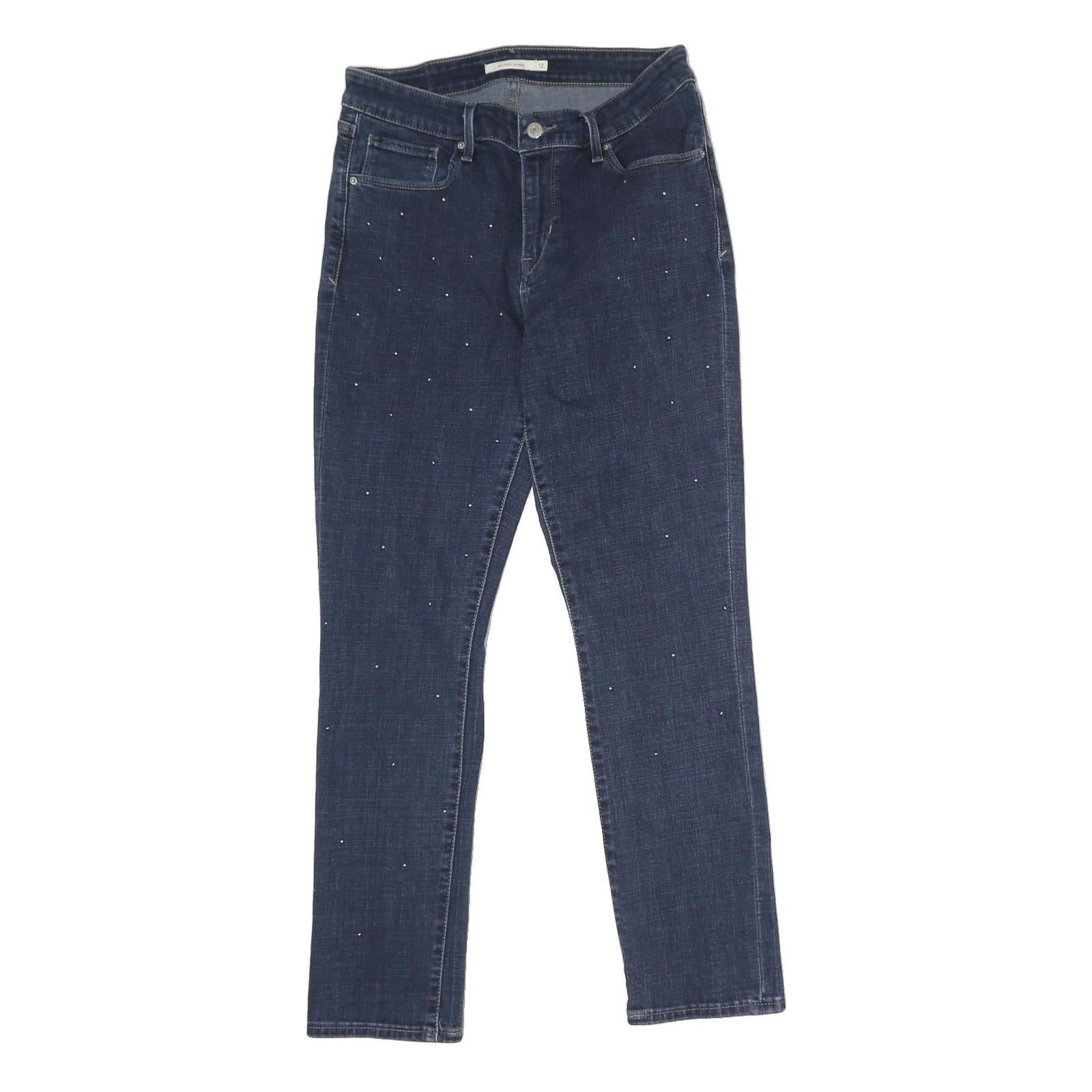 LEVI'S Womens Slim Skinny Blue Denim Cotton W28 L27 Studded Detail Zip Refurbished - N/A refurbished available on Cerqular