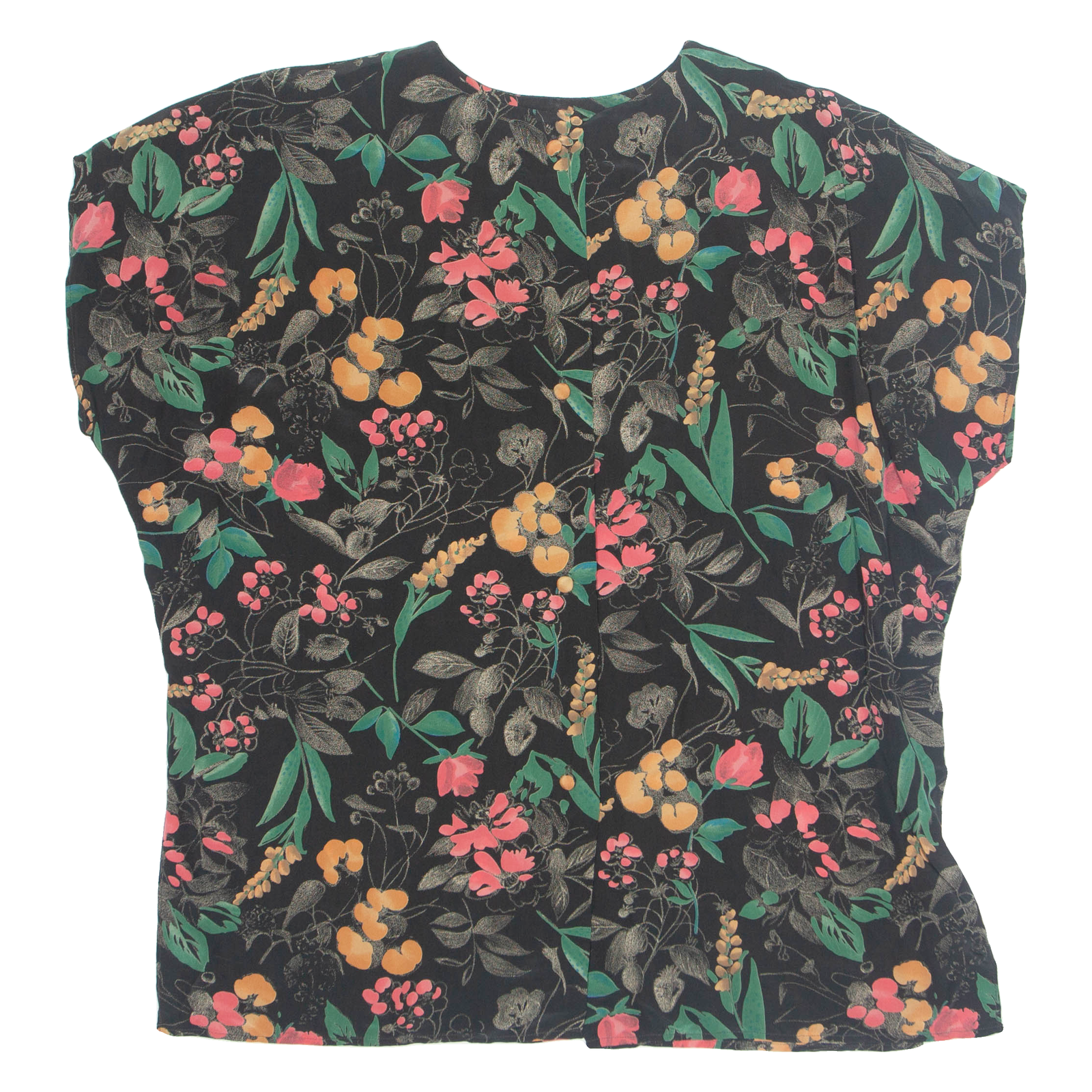 Womens Printed Blouse Black Floral 2XL Refurbished - N/A refurbished available on Cerqular