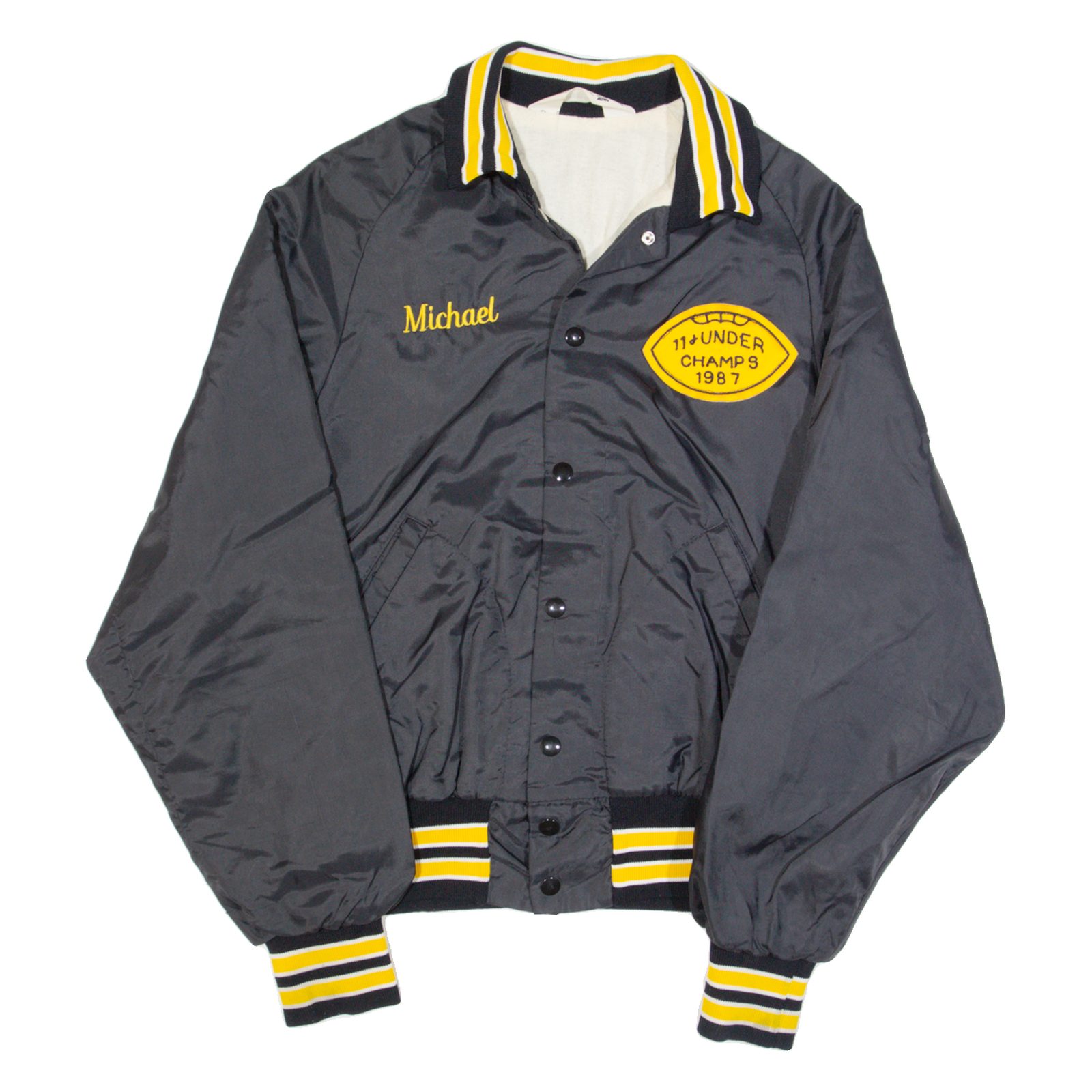 DON ALLESON Mens Varsity Jacket Black 90s S Refurbished - N/A refurbished available on Cerqular