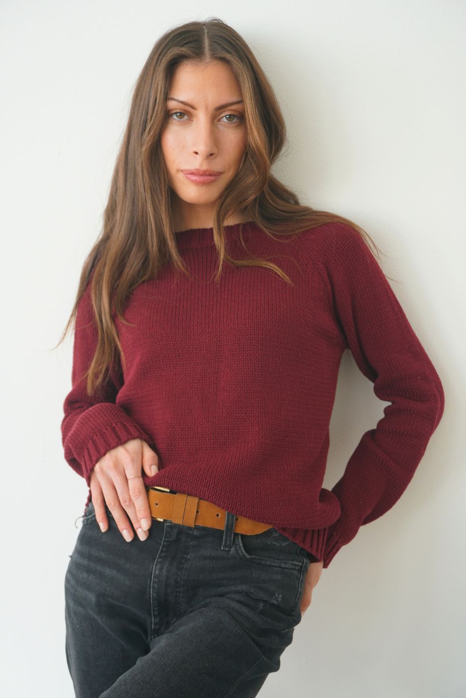 Sloane Crewneck in Burgundy | Size: XL Refurbished - N/A (Paneros is not a known clothing brand. It is possible refurbished available on Cerqular