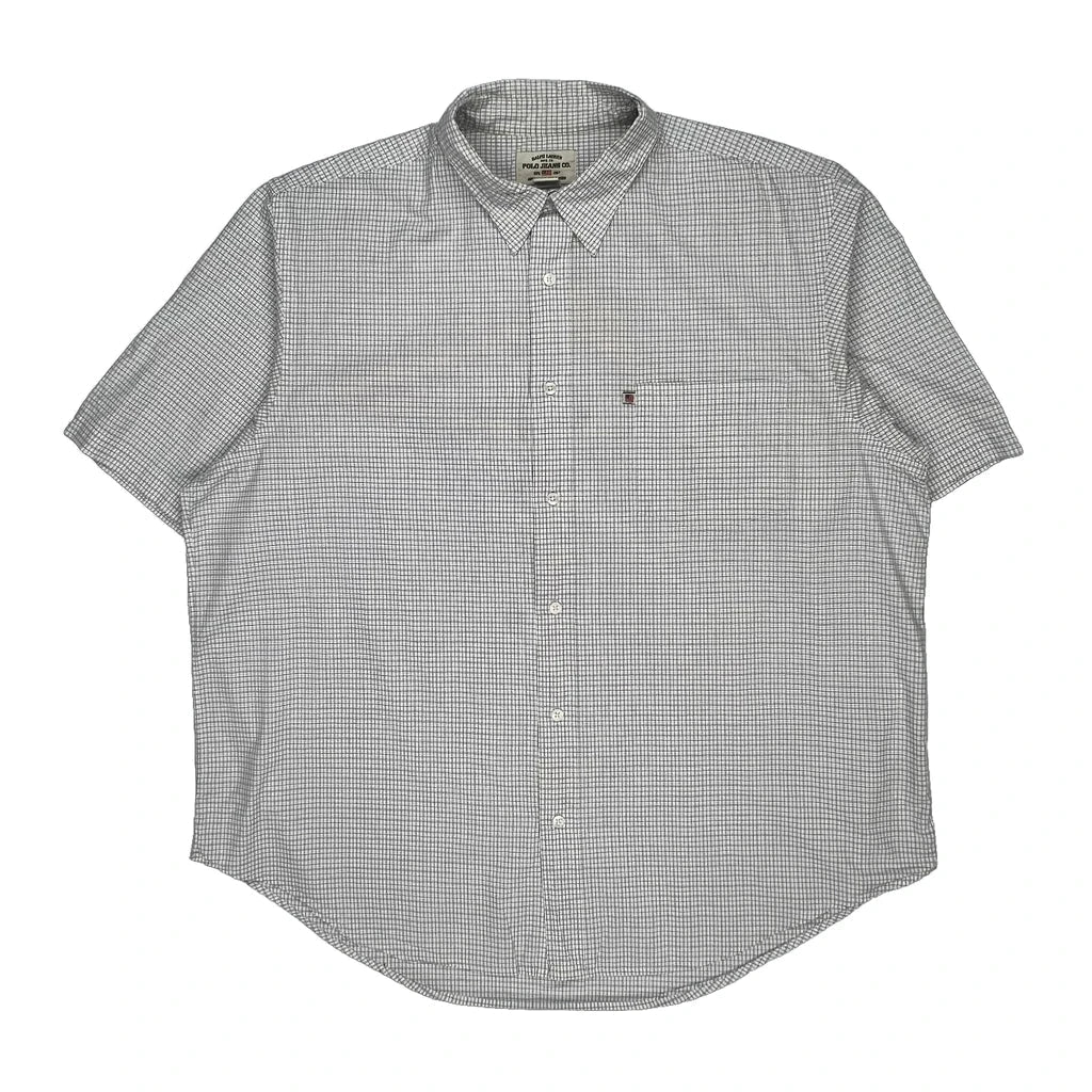 Buy Polo By Ralph Lauren Checked Short Sleeve Shirt - 2XL Blue Cotton Refurbished - $36.17 Polo By Ralph Lauren Checked Short Sleeve Shirt - 2XL Blue Cotton Refurbished - Thrifted (note: this is a term often used to describe second- refurbished available on Cerqular