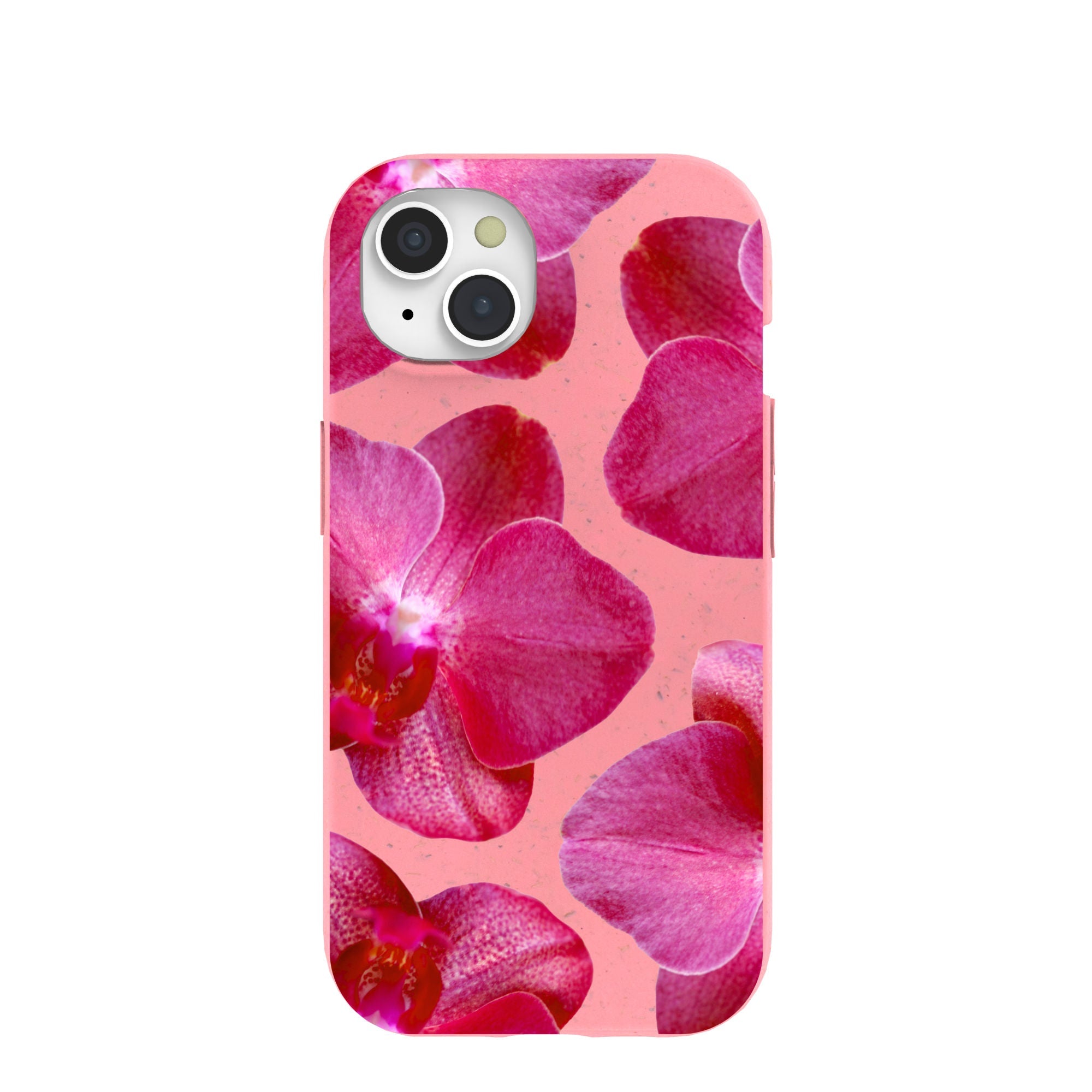 Bubblegum Pink Pink Orchids iPhone 15 Case Refurbished - Pela Case refurbished available on Cerqular