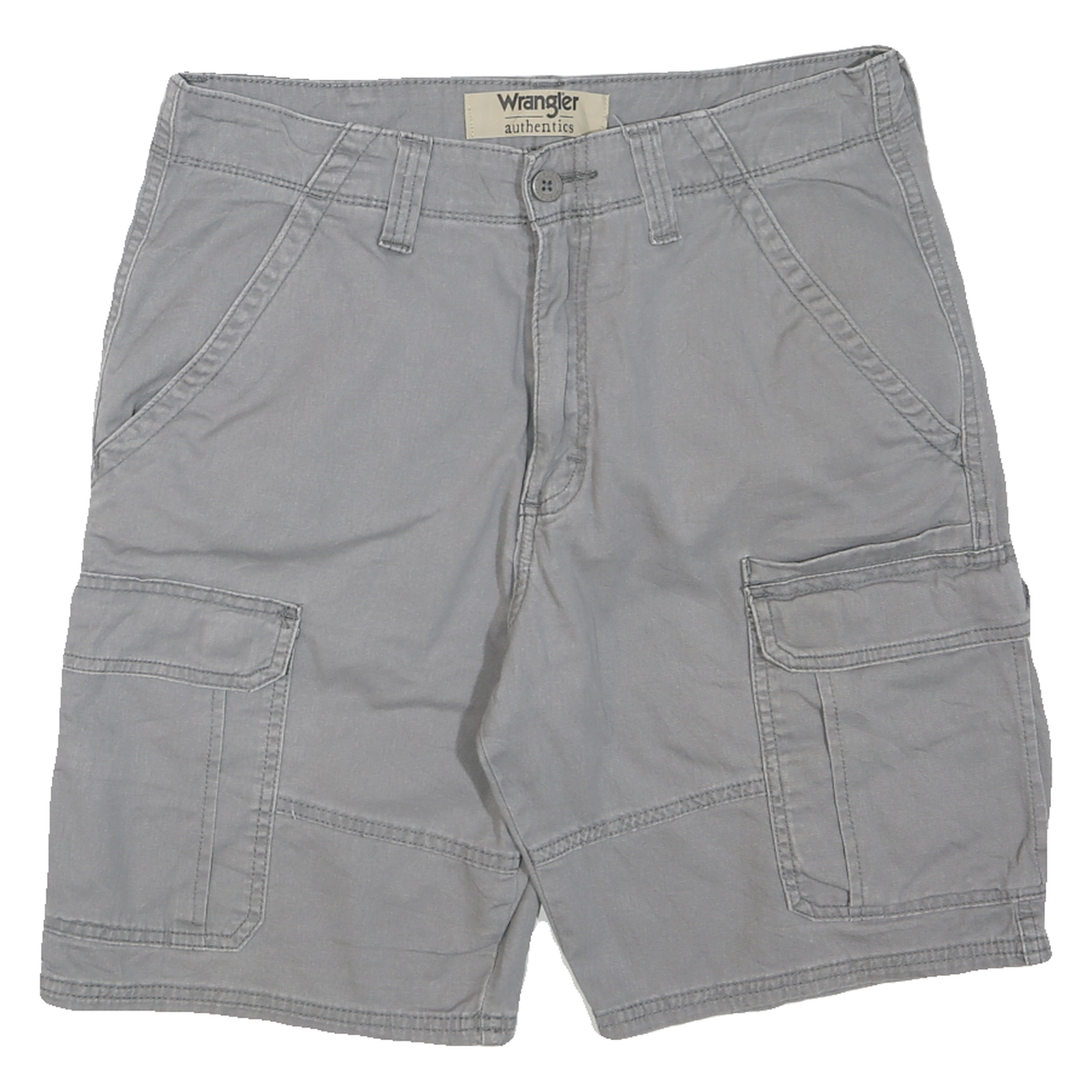 WRANGLER Mens Shorts Grey Cargo M W32 Casual Cotton Blend Pockets Refurbished - N/A refurbished available on Cerqular