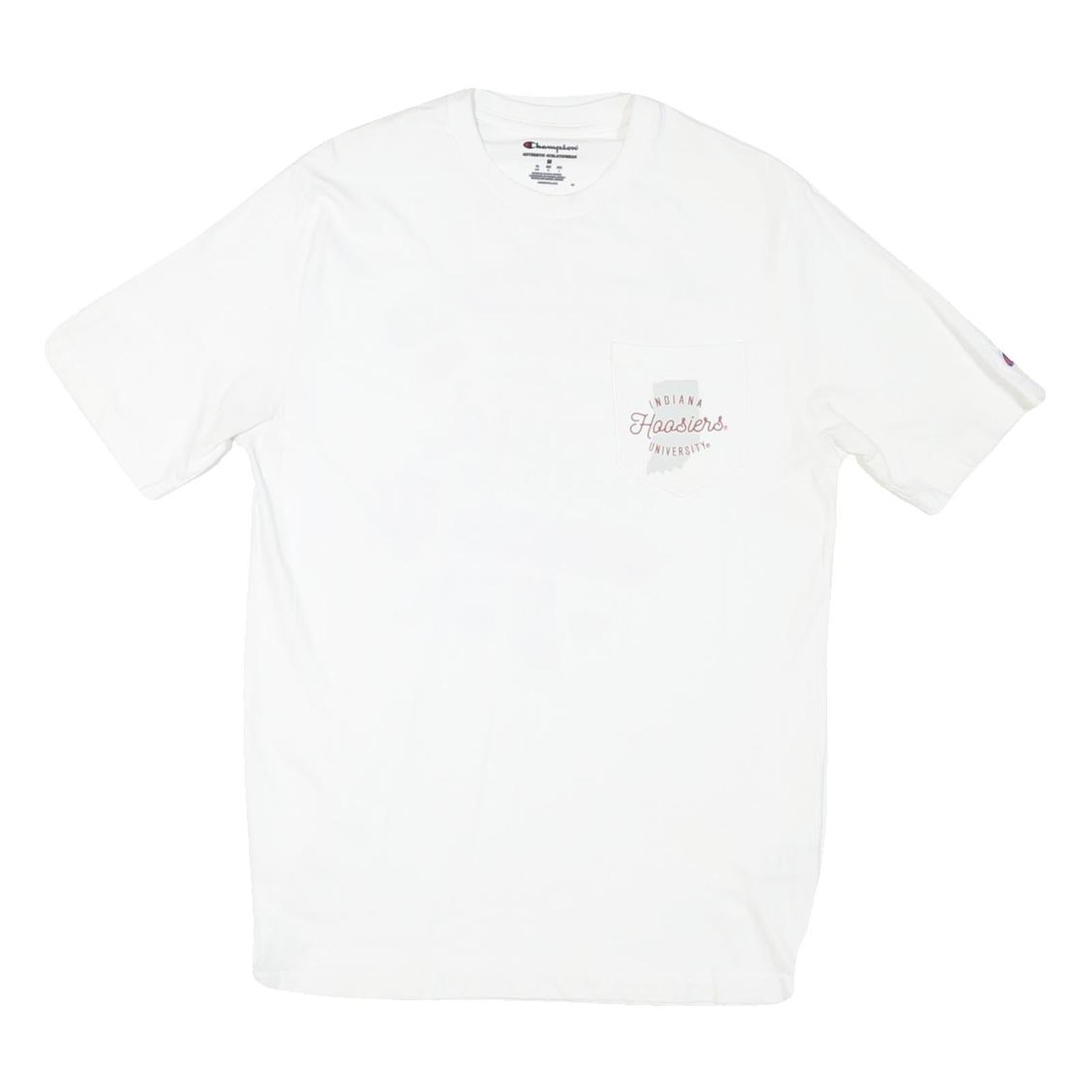 CHAMPION Mens White Indiana Hoosiers Graphic T-Shirt M Short Sleeve Crew Neck Refurbished - N/A refurbished available on Cerqular