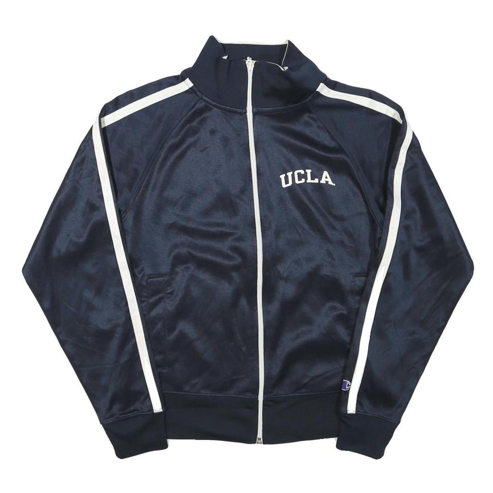 CHAMPION Womens Navy & White UCLA Track Jacket S Polyester Blend Zip Refurbished - N/A refurbished available on Cerqular