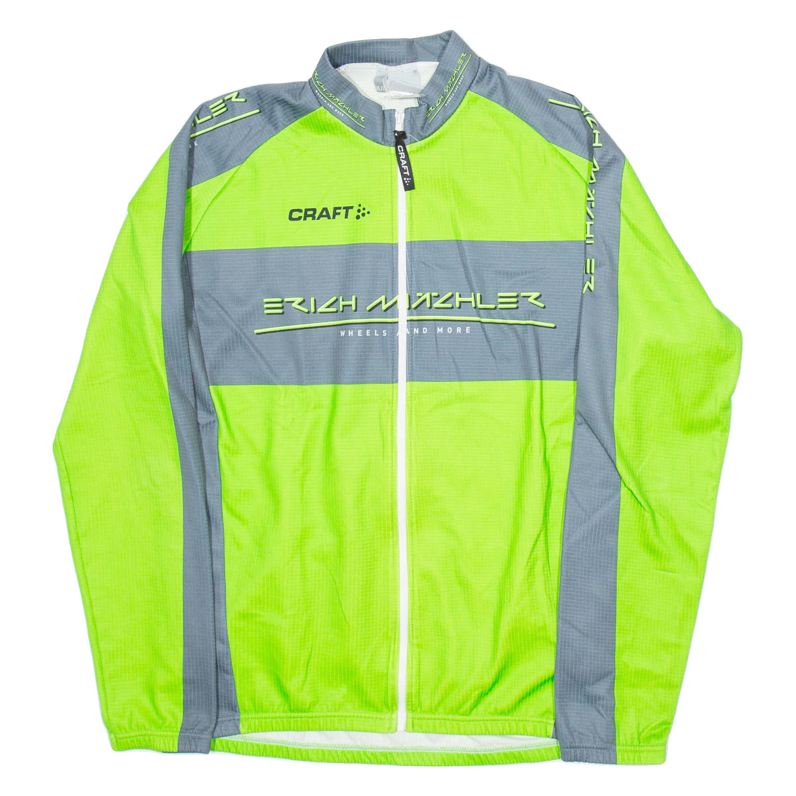 CRAFT Full Zip Cycling Mens Jersey Green Long Sleeve XL Refurbished - N/A refurbished available on Cerqular