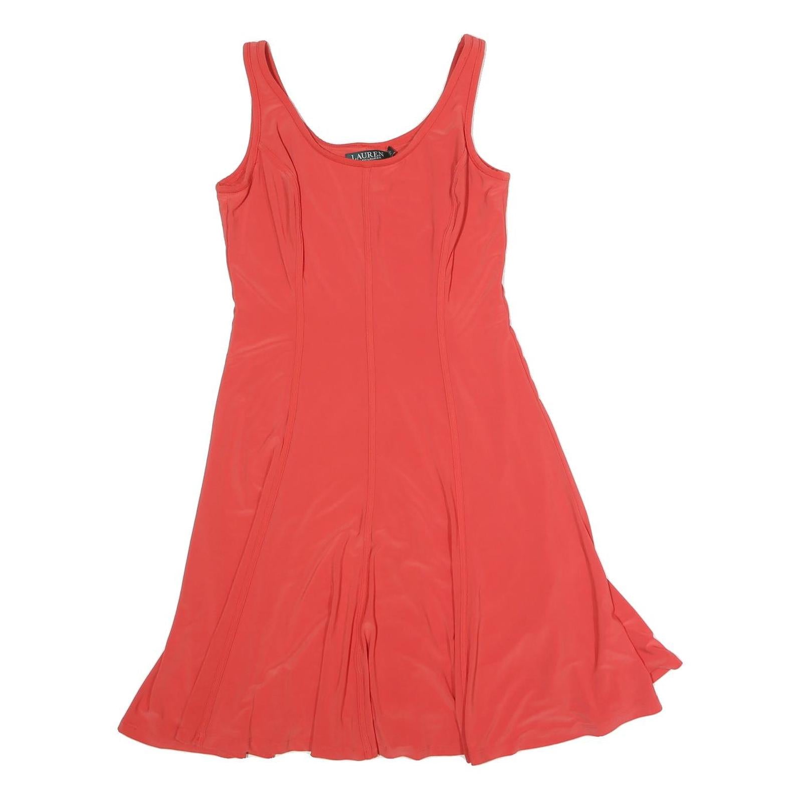 LAUREN RALPH LAUREN Womens Red Fit & Flare Polyester Sleeveless Knee Length UK 6 Refurbished - N/A refurbished available on Cerqular