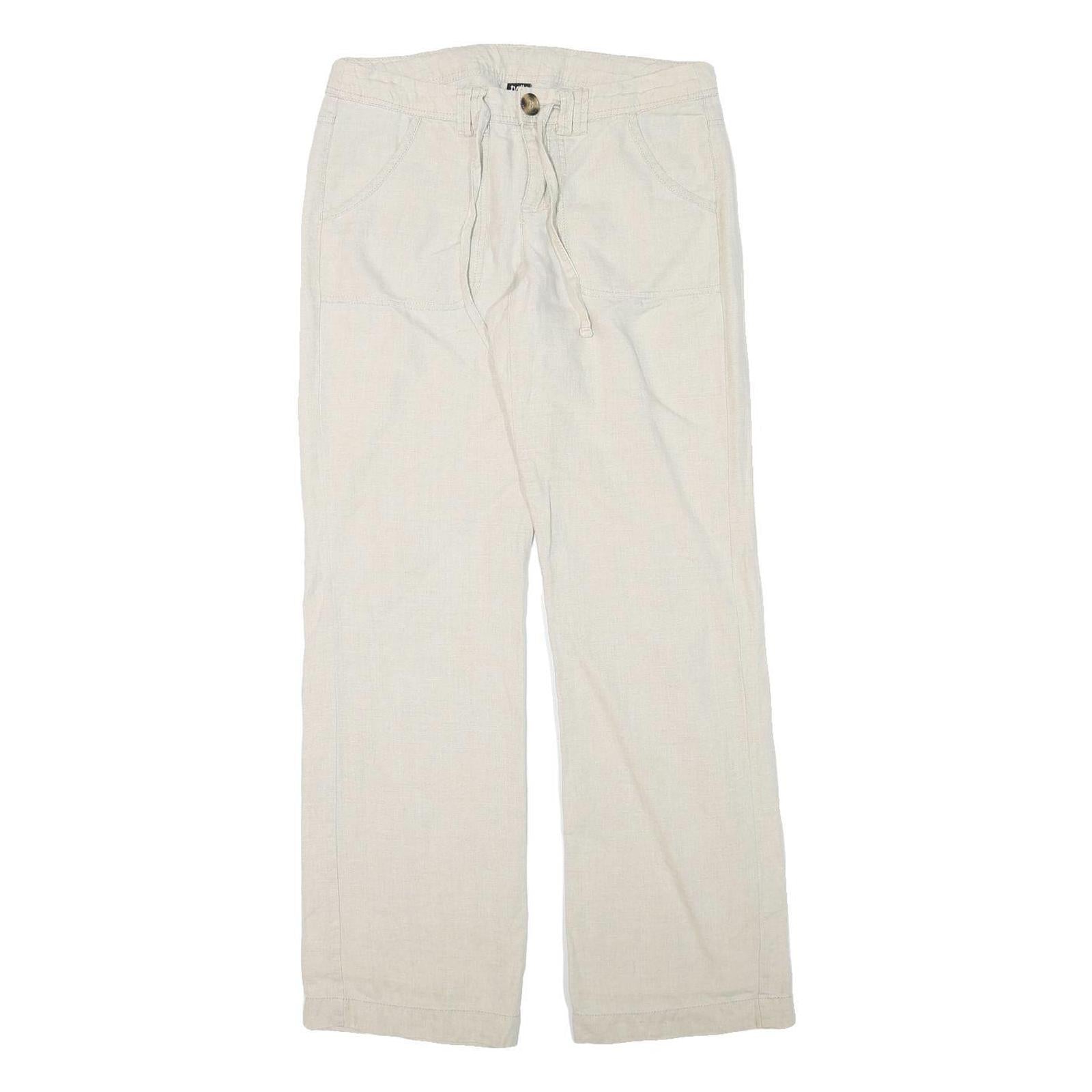 TWIK Womens Linen Cream Regular Fit Straight Leg Trousers W30 L32 Casual Summer Refurbished - N/A refurbished available on Cerqular