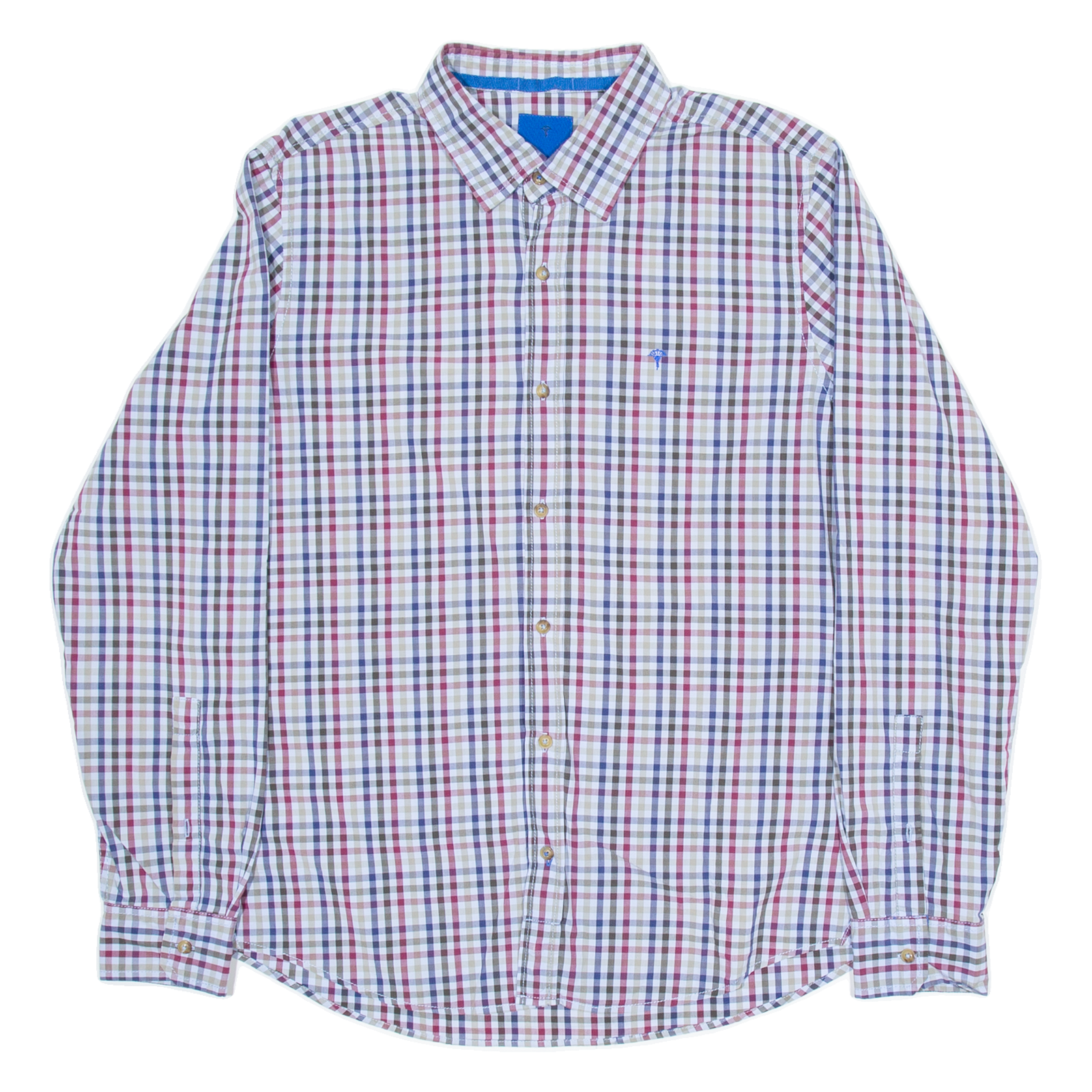 JOOP Slim Fit Mens Shirt Blue Check Long Sleeve L Refurbished - N/A refurbished available on Cerqular