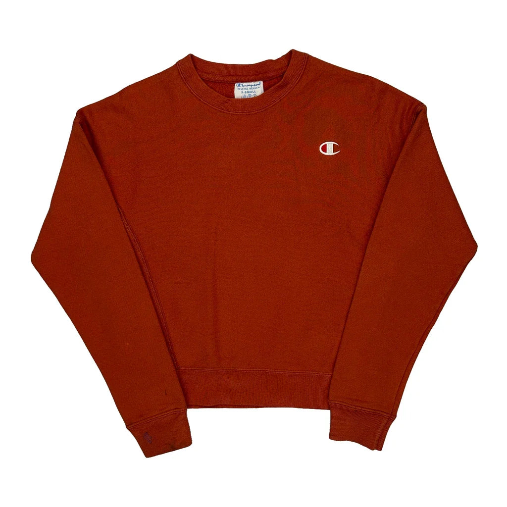 Buy Reverse Weave Champion Cropped Sweatshirt - XS Red Cotton Refurbished - $33.49 Reverse Weave Champion Cropped Sweatshirt - XS Red Cotton Refurbished - Thrifted (note: this is a term often used to describe second- refurbished available on Cerqular